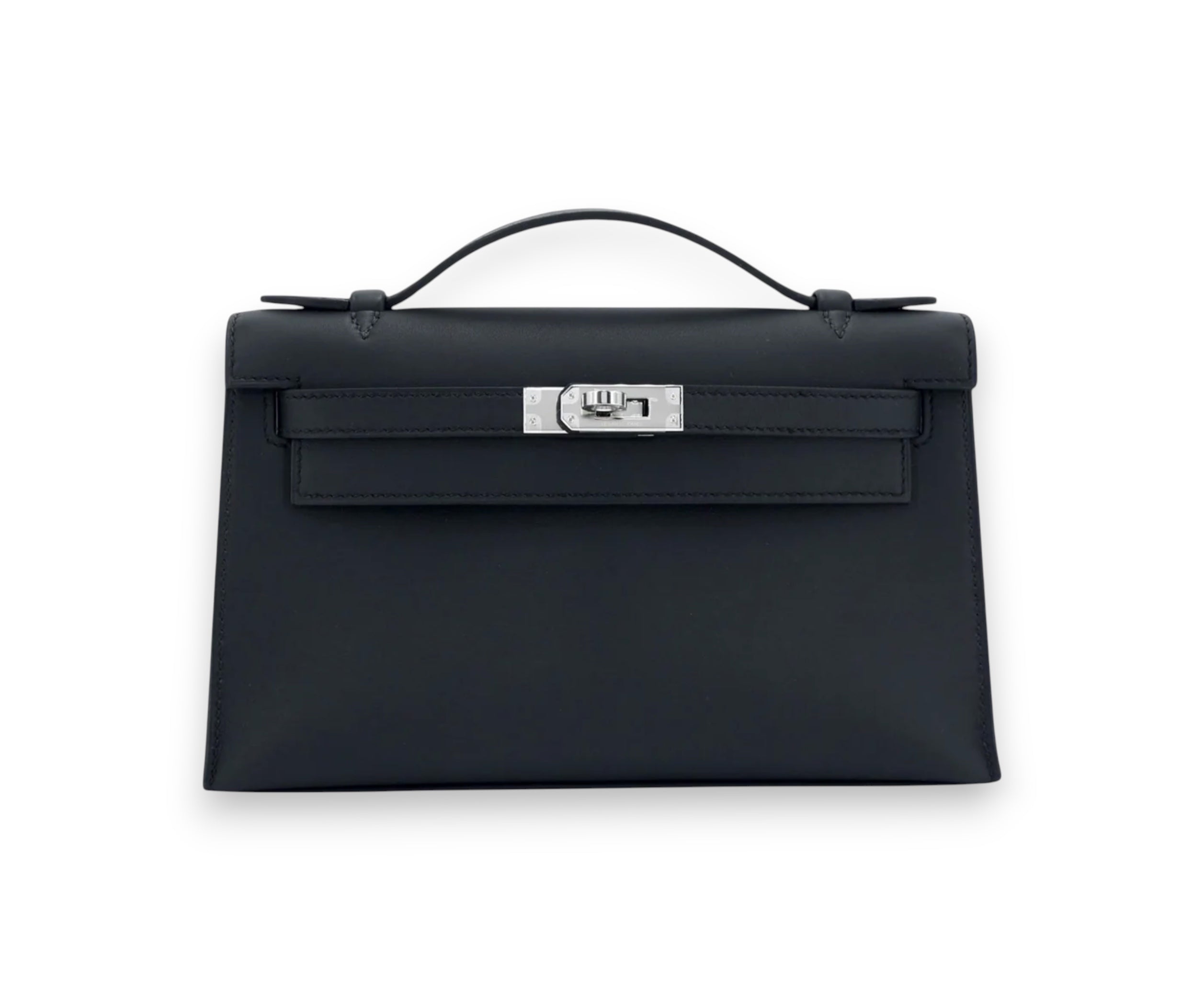 HERMES Kelly Pochette Noir Swift