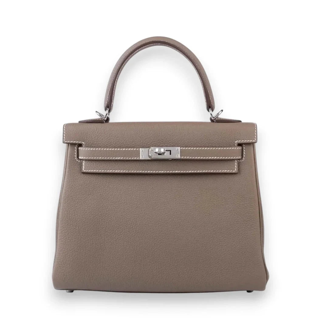 HERMES KELLY 25 ETOUPE TOGO FINITION PALLADIÉ