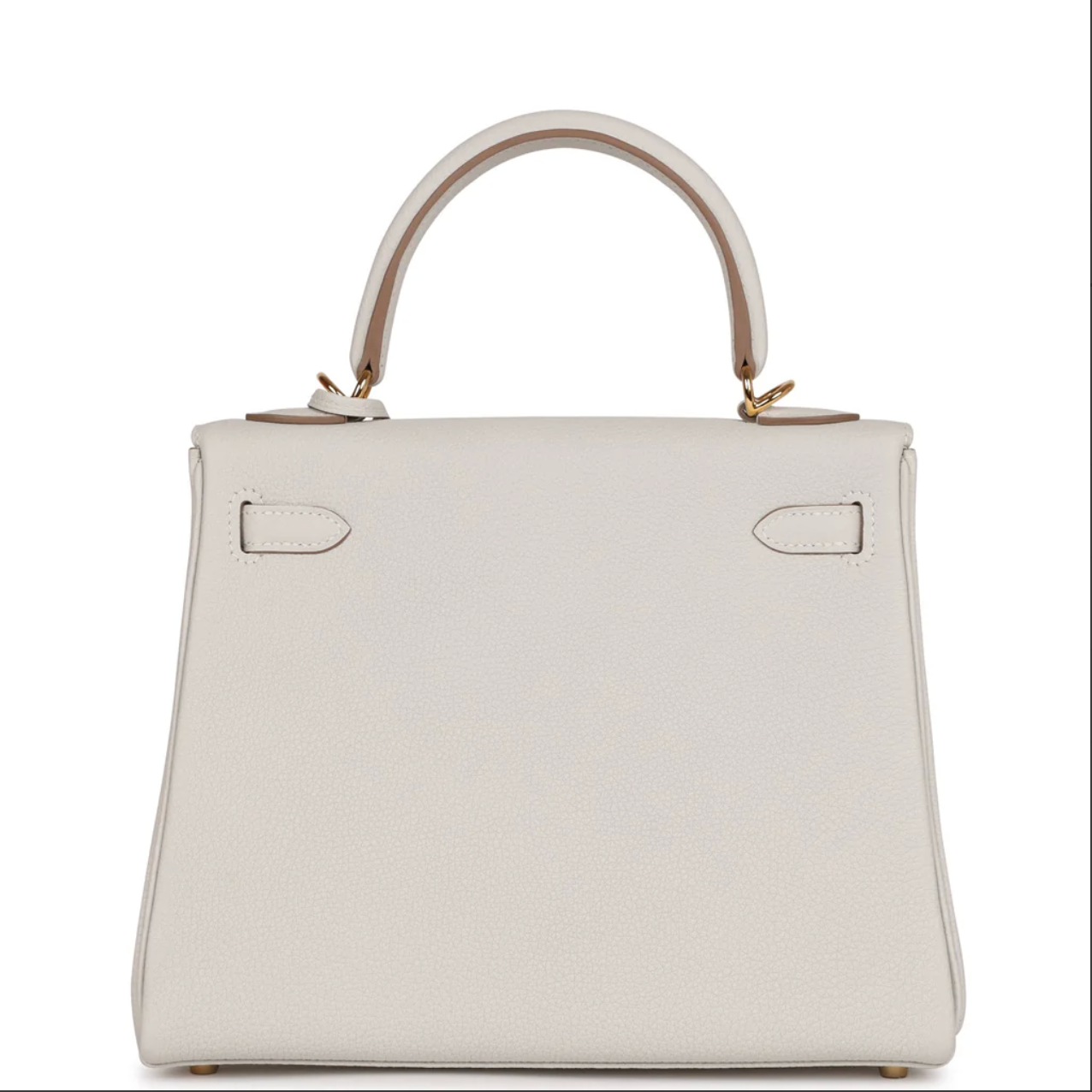 HERMES Kelly 25 Gris Pale Cuir Togo Finition Or Jaune