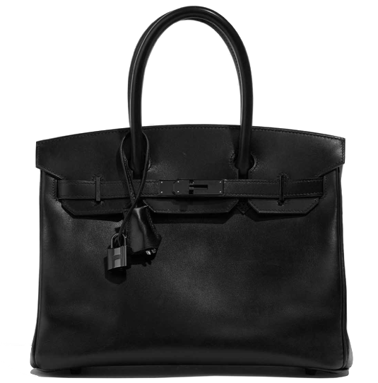 HERMES Birkin 30 So Black Cuir Box Finition Noir