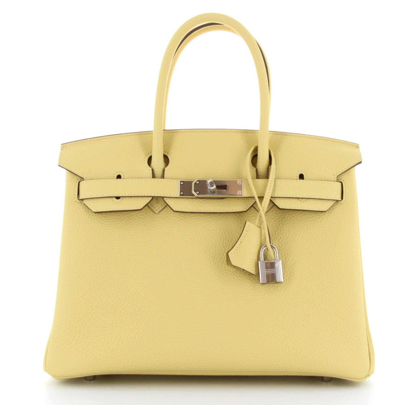 Birkin 30 Jaune Poussiere Finition Palladié