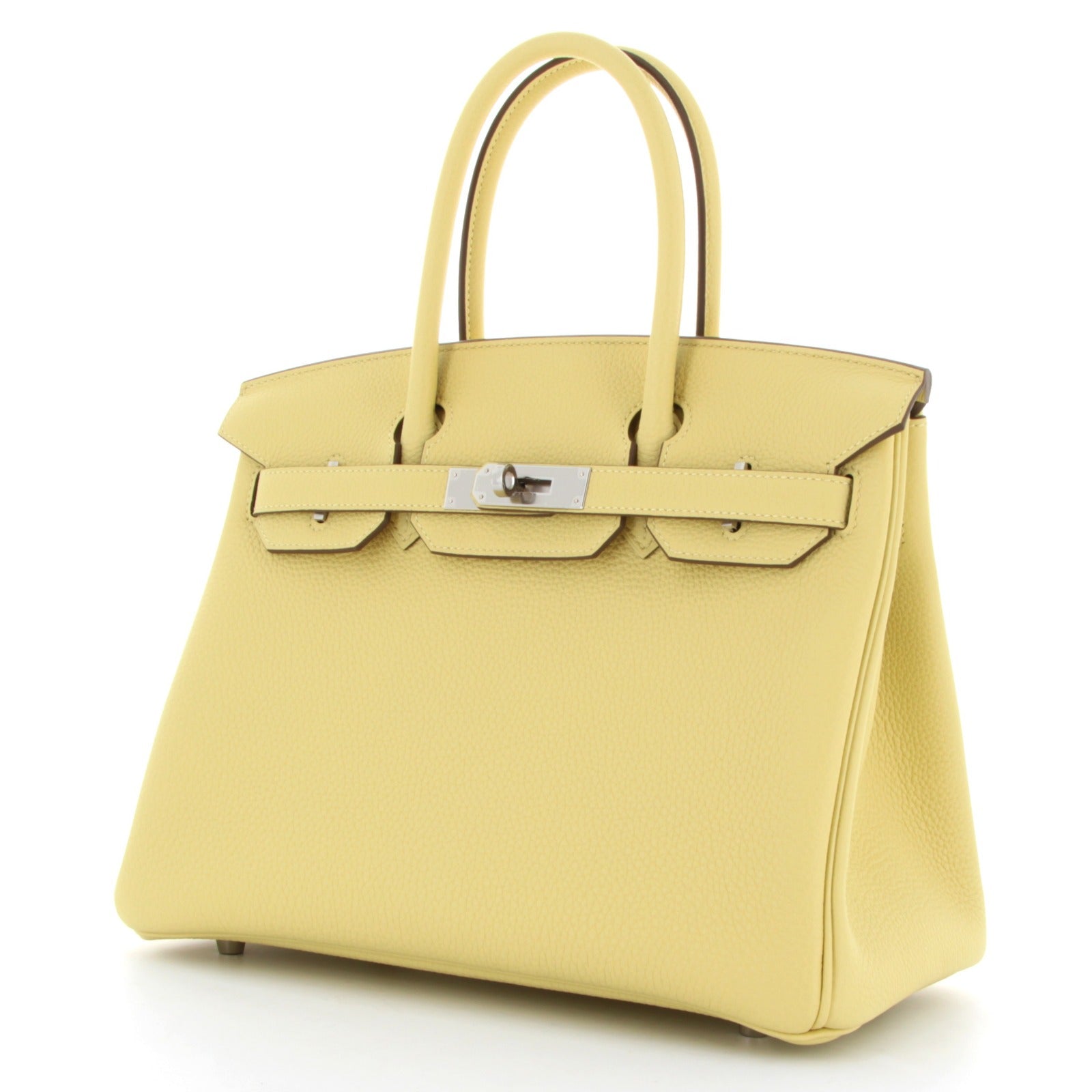 Birkin 30 Jaune Poussiere Finition Palladié
