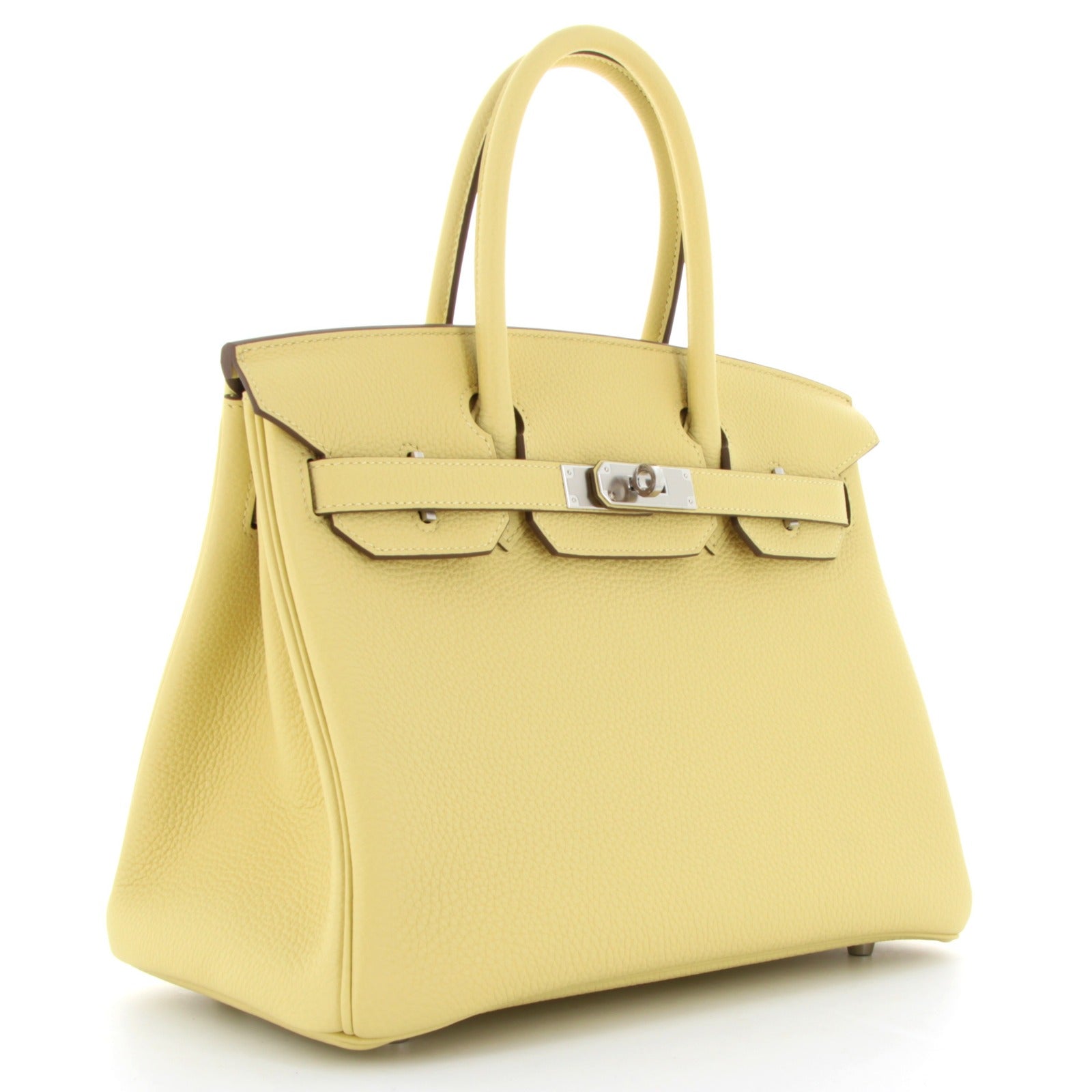 Birkin 30 Jaune Poussiere Finition Palladié
