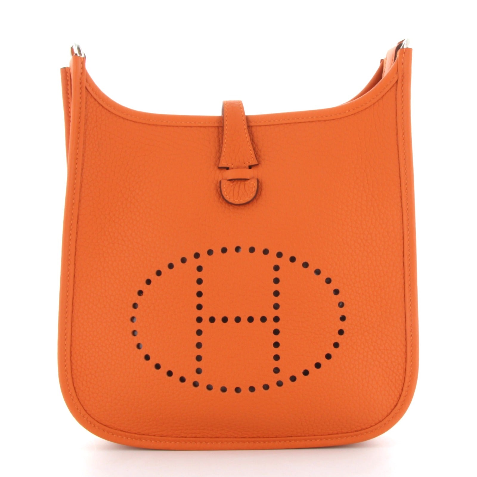 HERMES Evelyne 23 Orange Clemence Finition Palladié