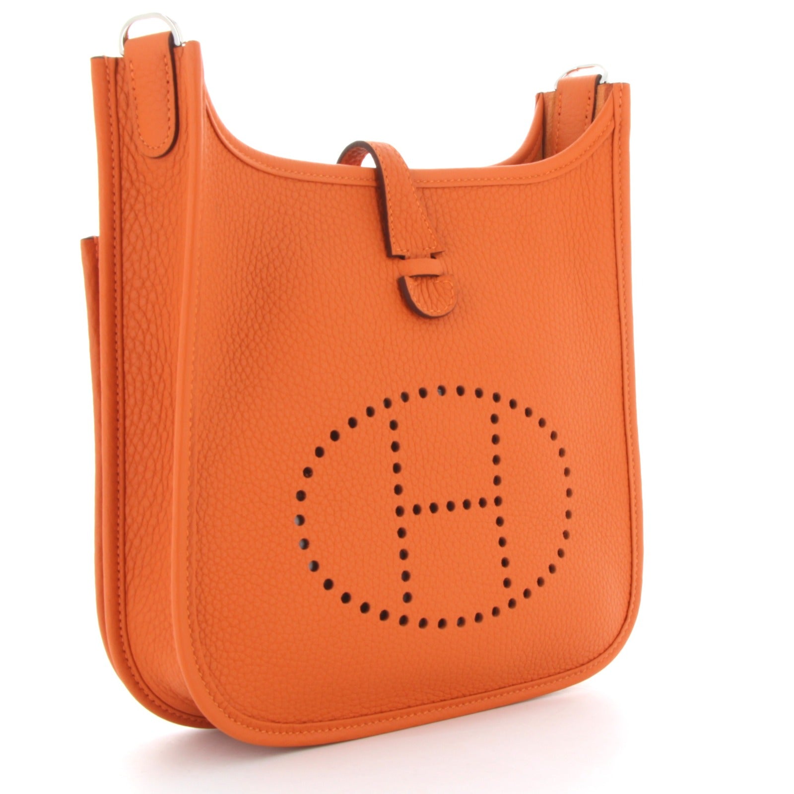 HERMES Evelyne 23 Orange Clemence Finition Palladié