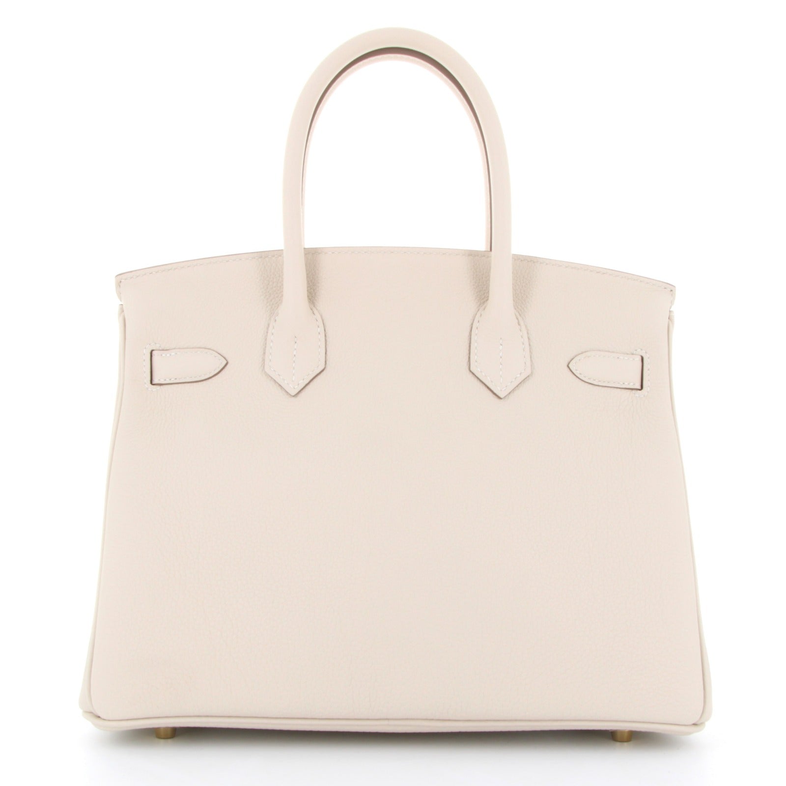 HERMES Birkin 30 Craie Togo Finition Or Jaune