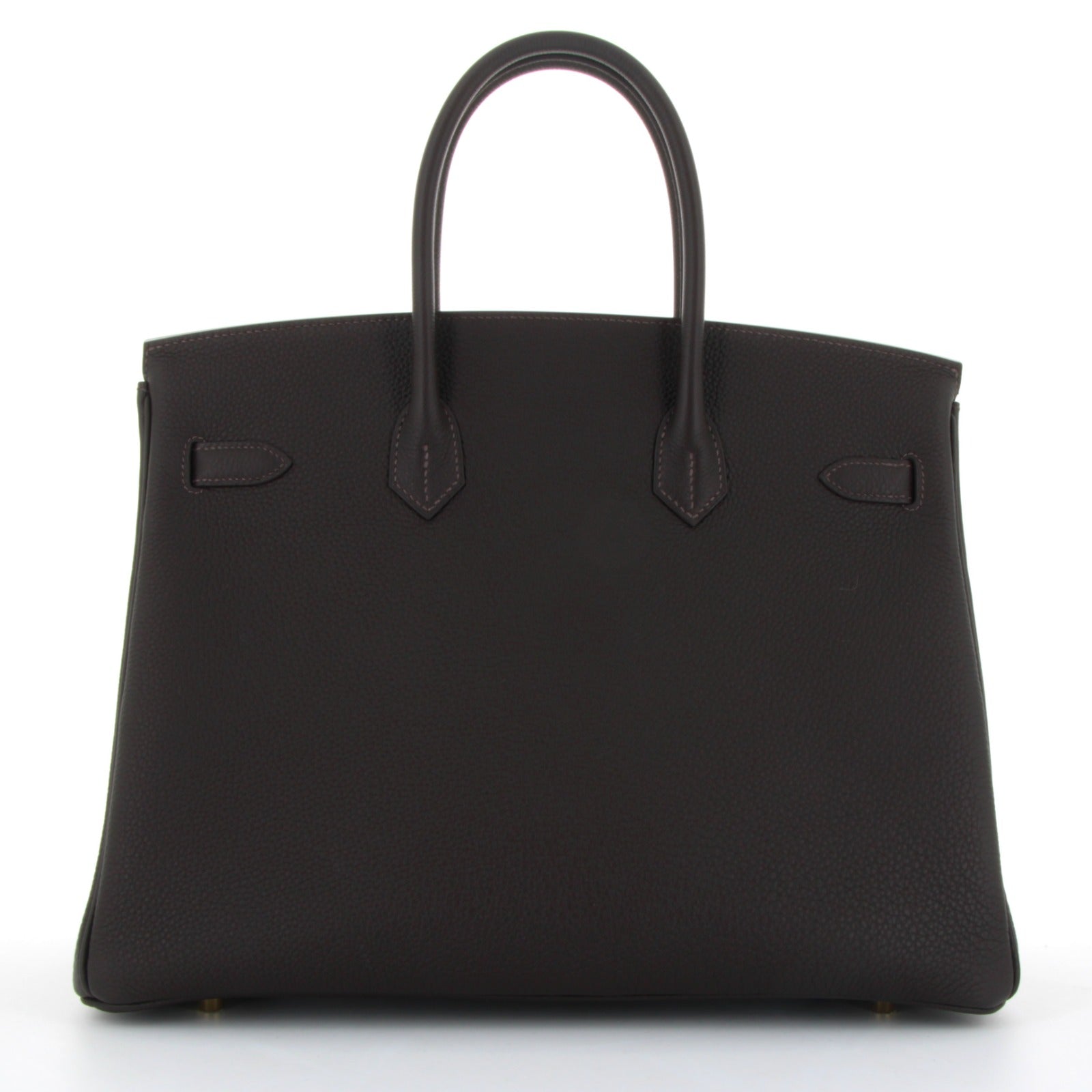 HERMES 35 Bai Brun Togo Finition Or