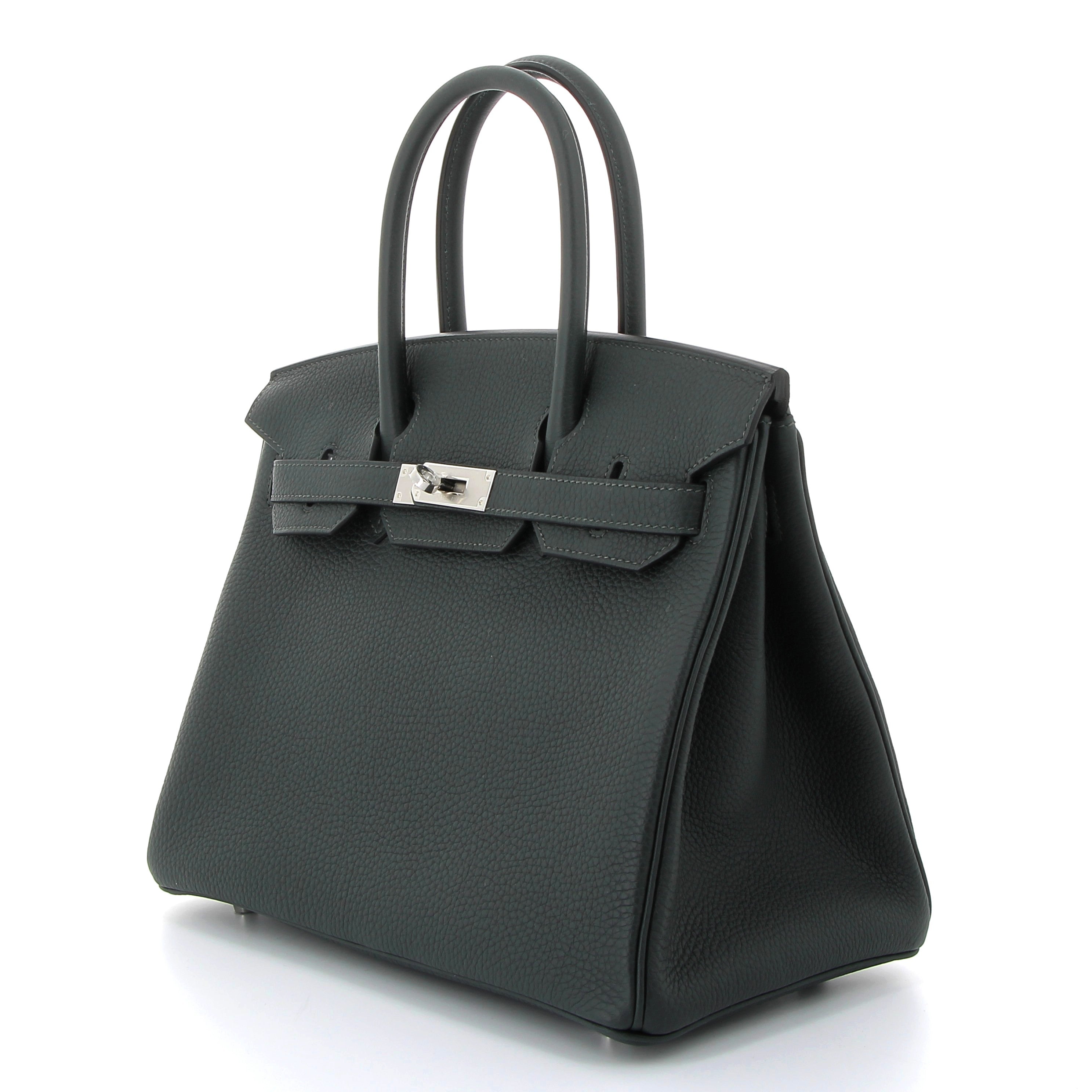 HERMES Birkin 30 Togo Noir Finition Palladié