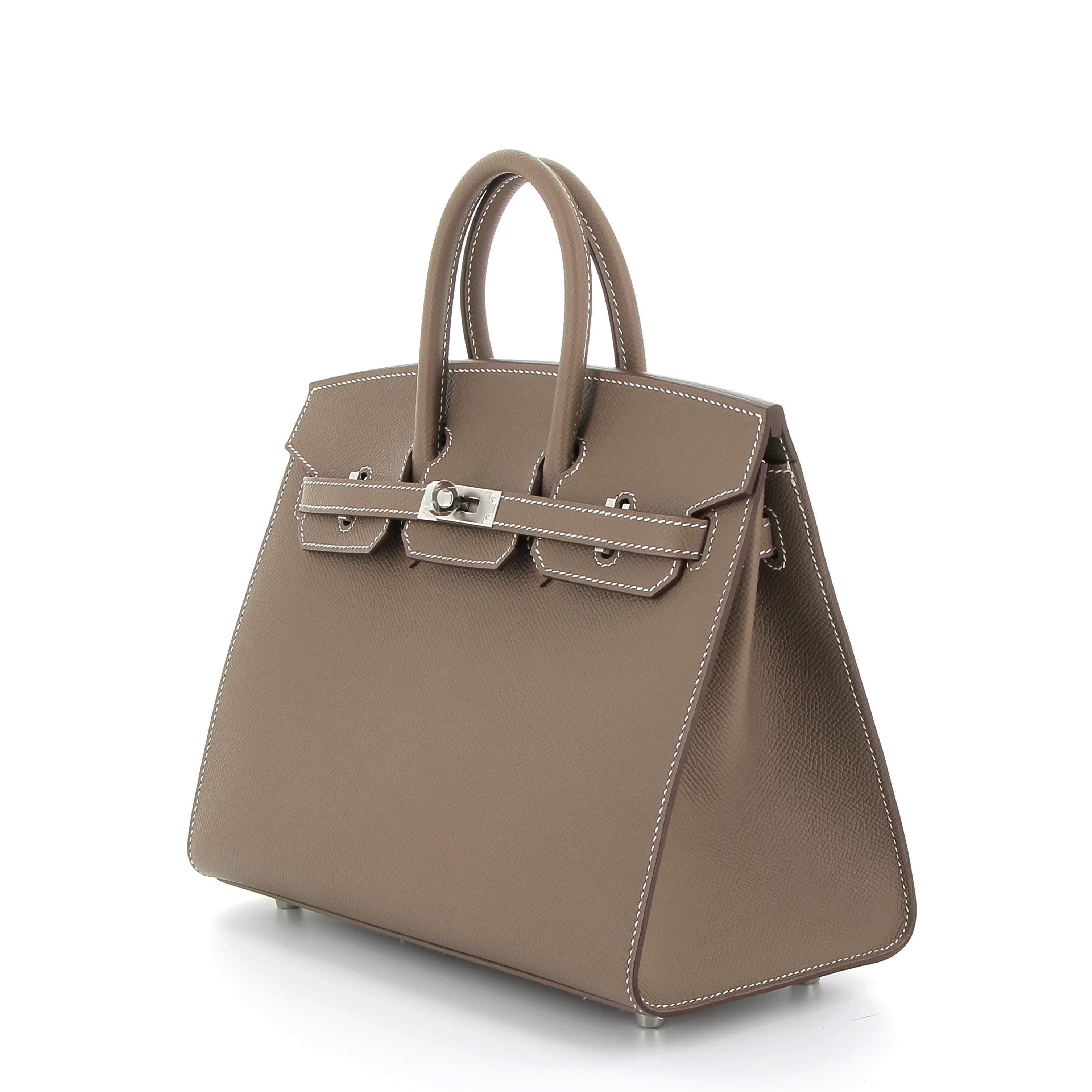 HERMES Birkin 25 Etoupe Epsom Sellier Finition Or Jaune