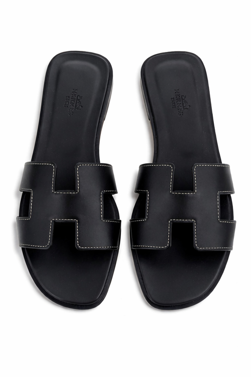 HERMES Oran Noir Cuir Box