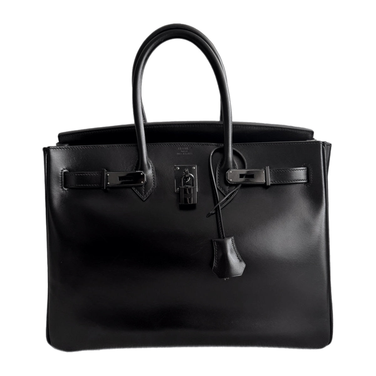 Hermès Birkin 35 So Black en cuir Box Noir Finition Noire