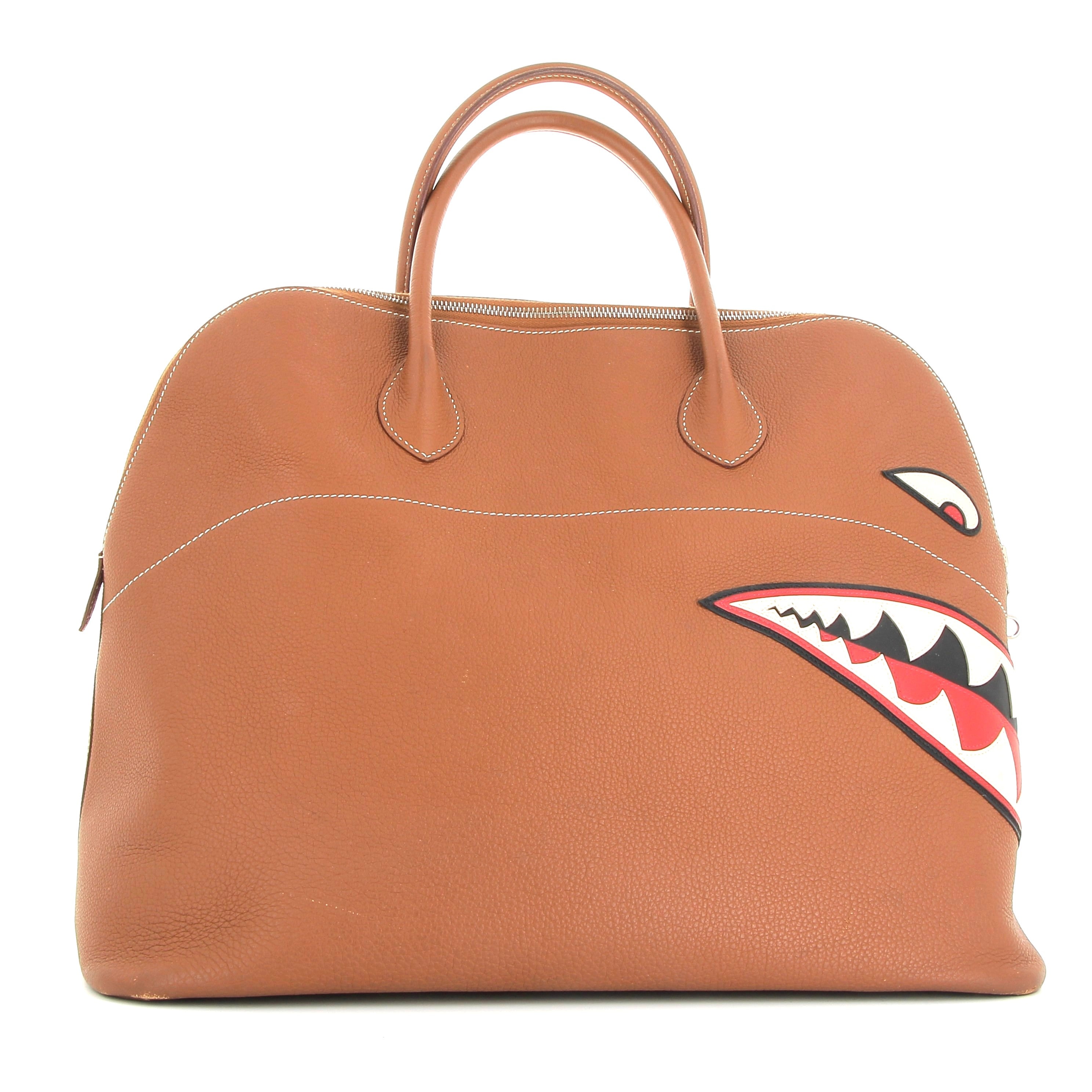 HERMÈS Bolide 45 Shark Gold Togo Finition Palladié