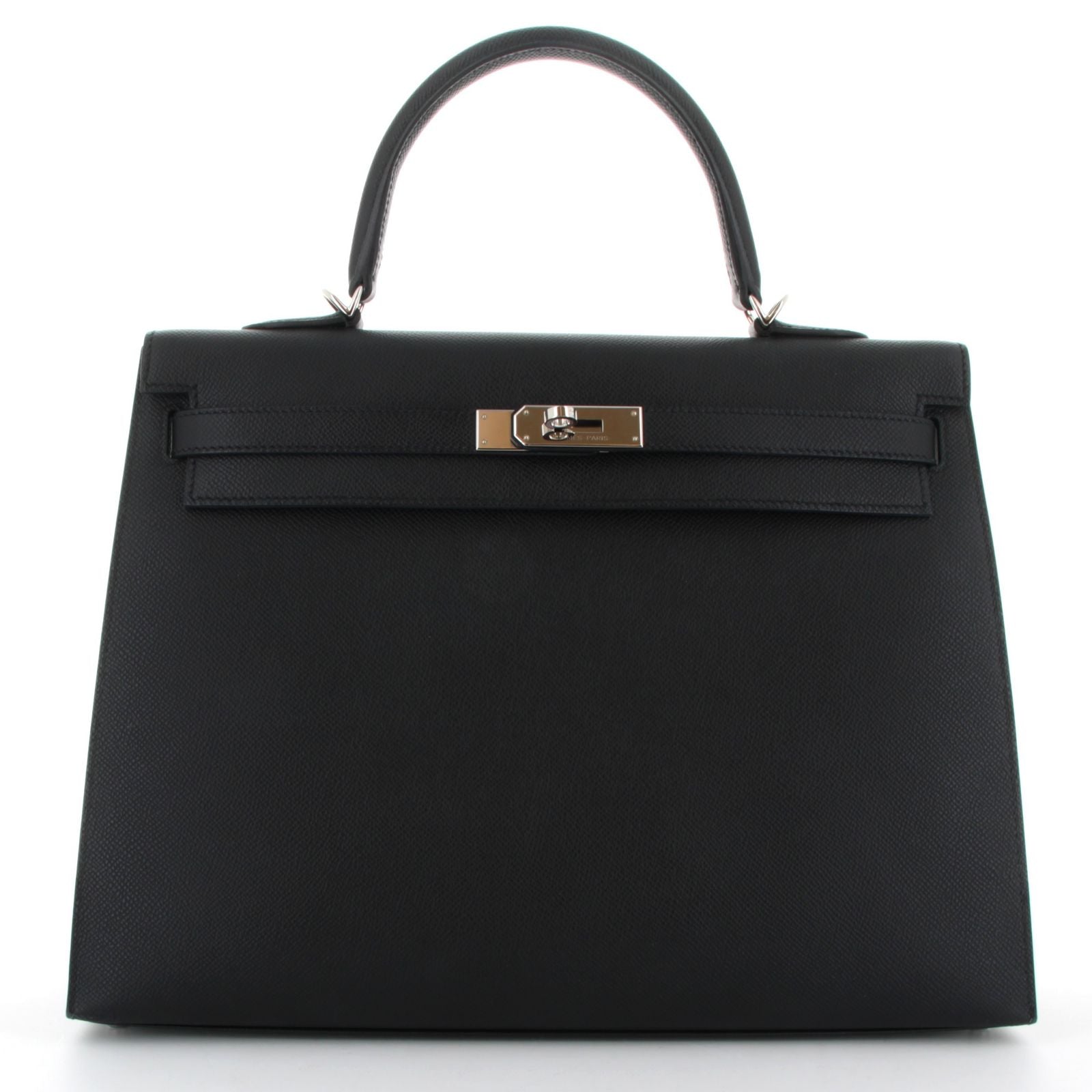 HERMÈS Kelly 25 Noir Epsom Leather Palladium Hardware