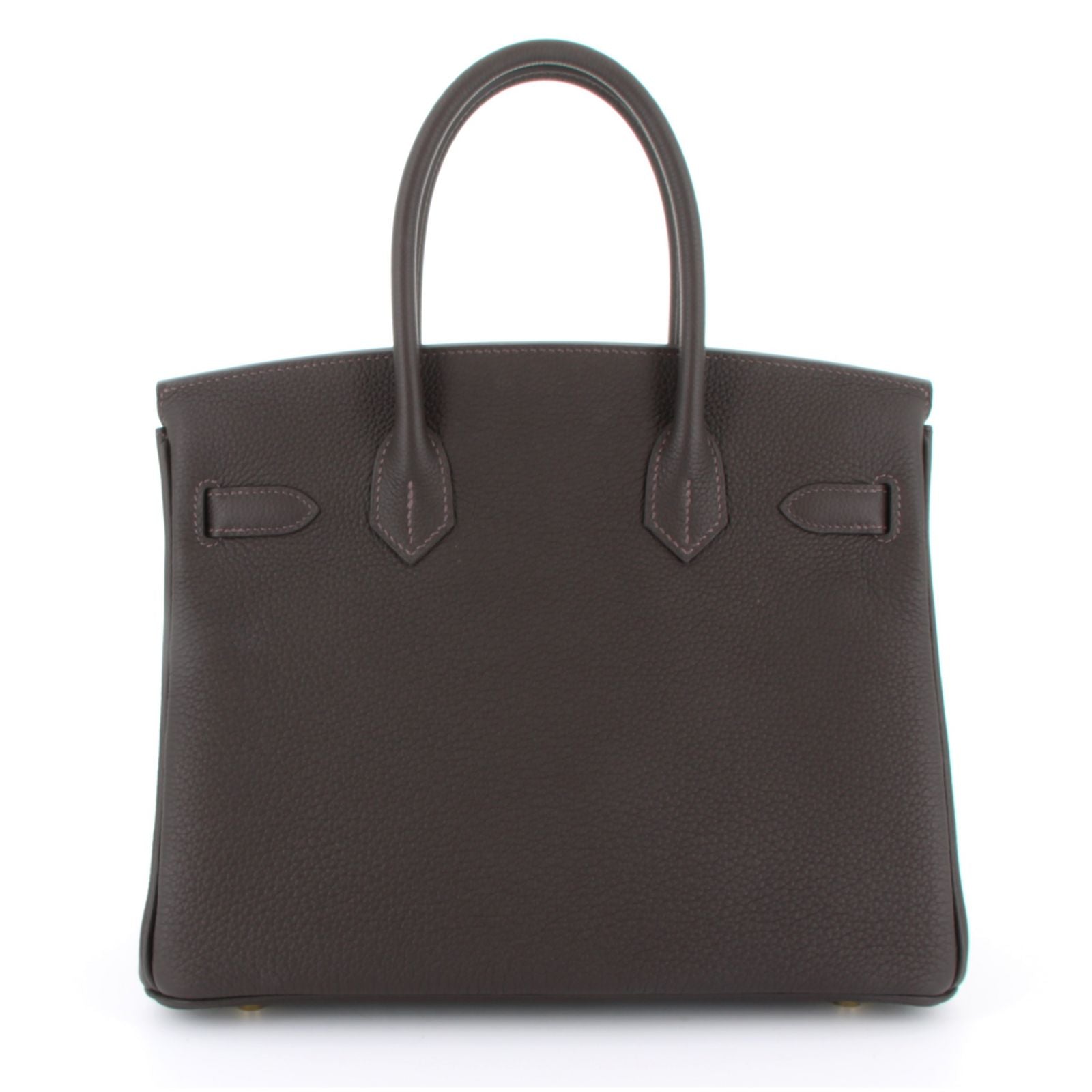 HERMES BIRKIN 30 BAI BRUN VEAU TOGO YELLOW GOLD HARDWARE