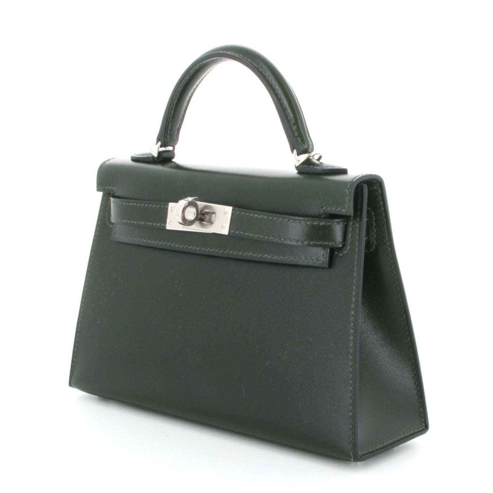 HERMÈS KELLY 20 VERT FONCÉ BOX FINITION PALLADIÉ