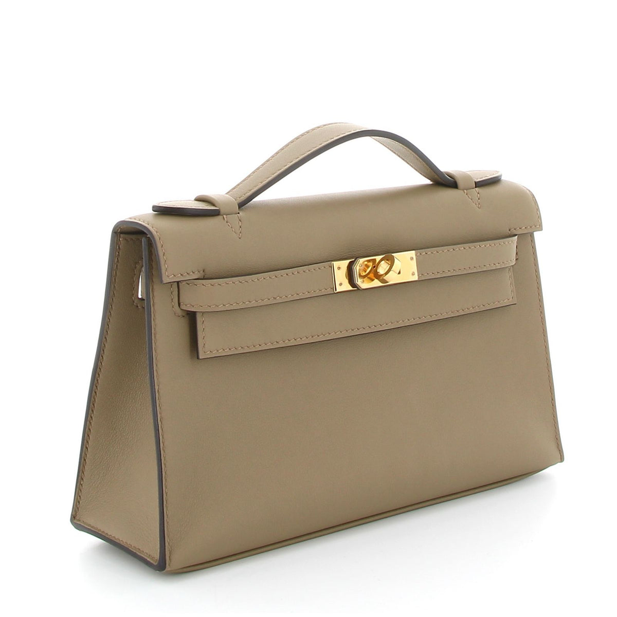 HERMES KELLY POCHETTE BEIGE MARFA SWIFT FINITION OR JAUNE