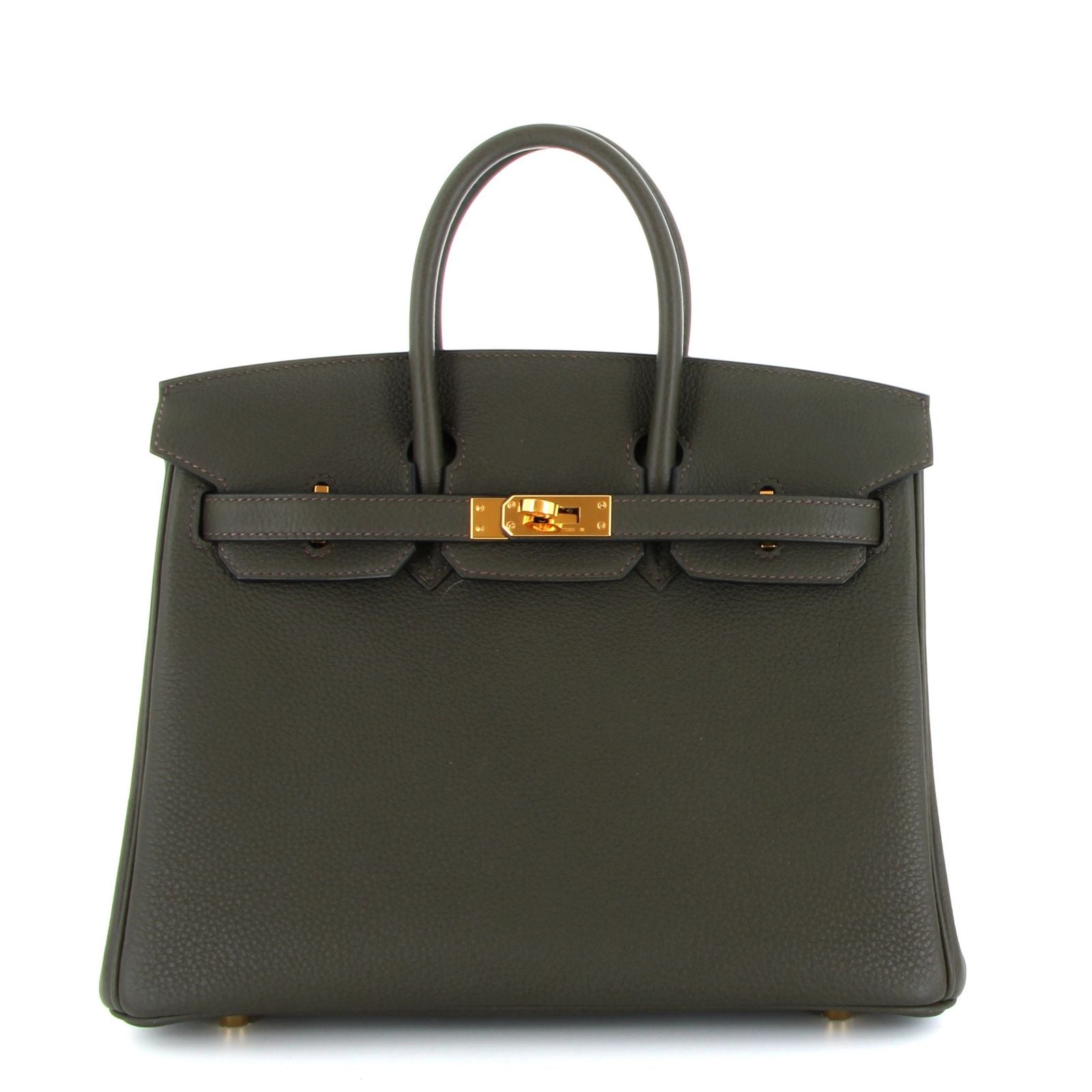 Hermes Birkin 25 Vert De Gris Togo Or Jaune