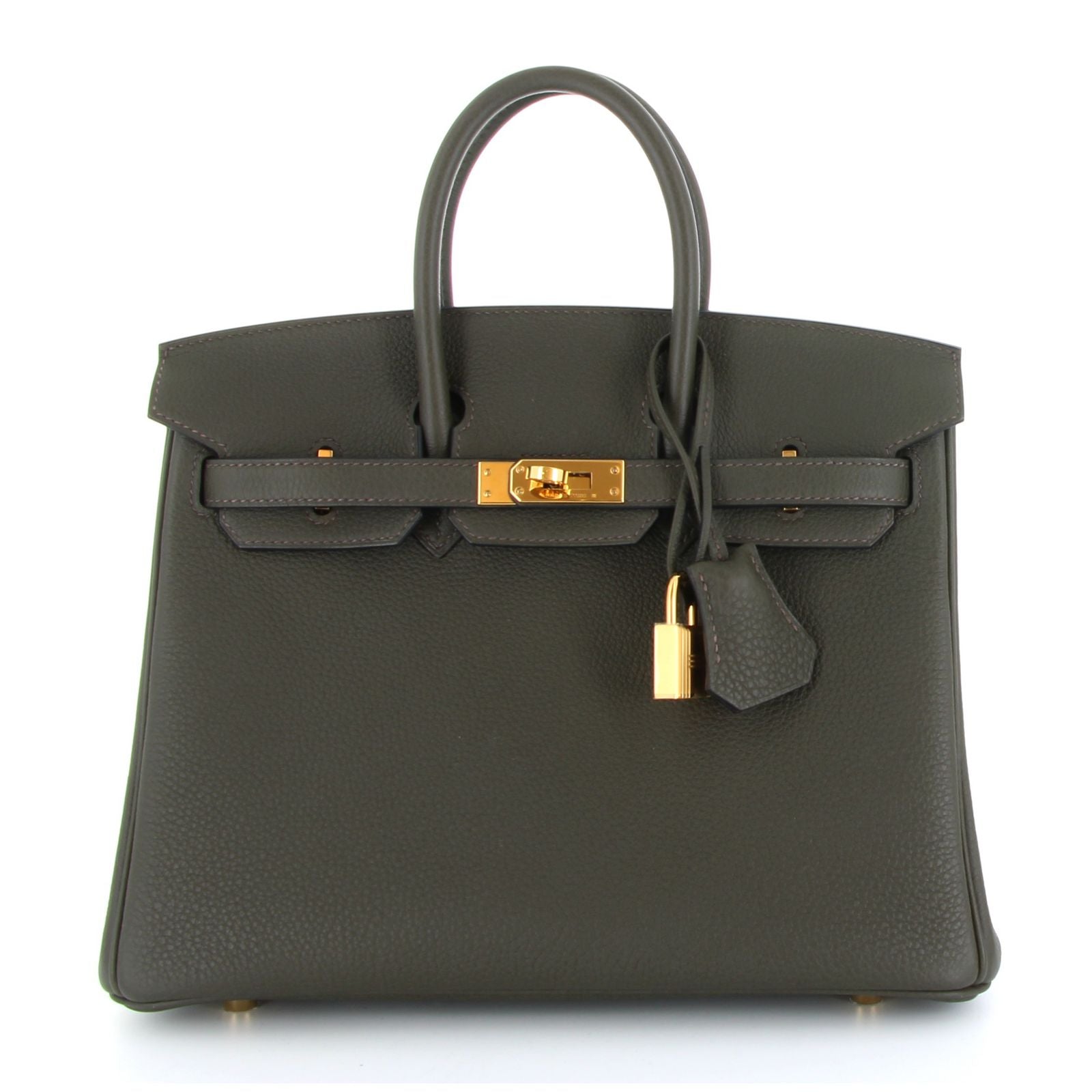 Hermes Birkin 25 Vert De Gris Togo Or Jaune