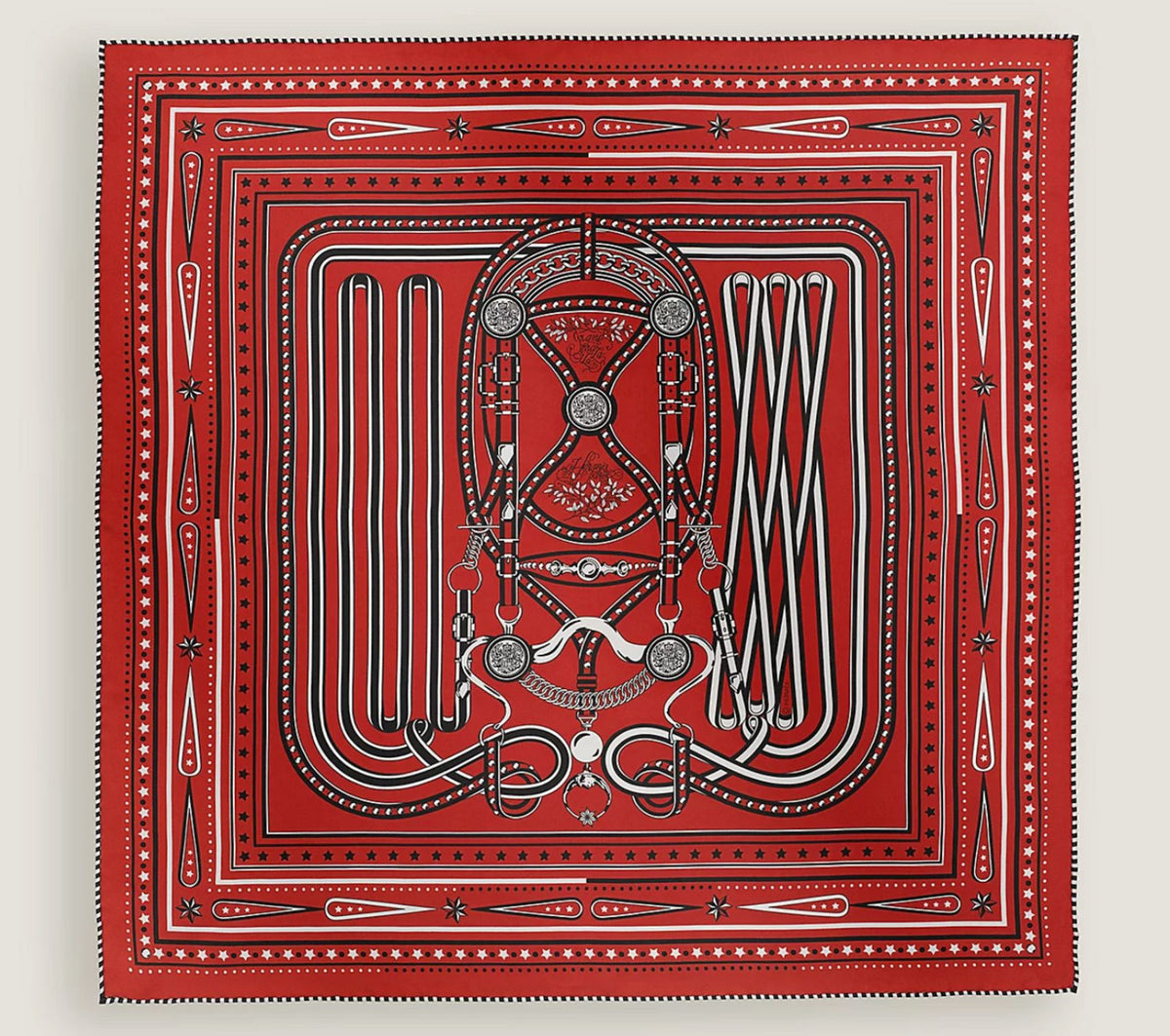 HERMÈS BANDANA 55 GRAND TRALALA ROUGE