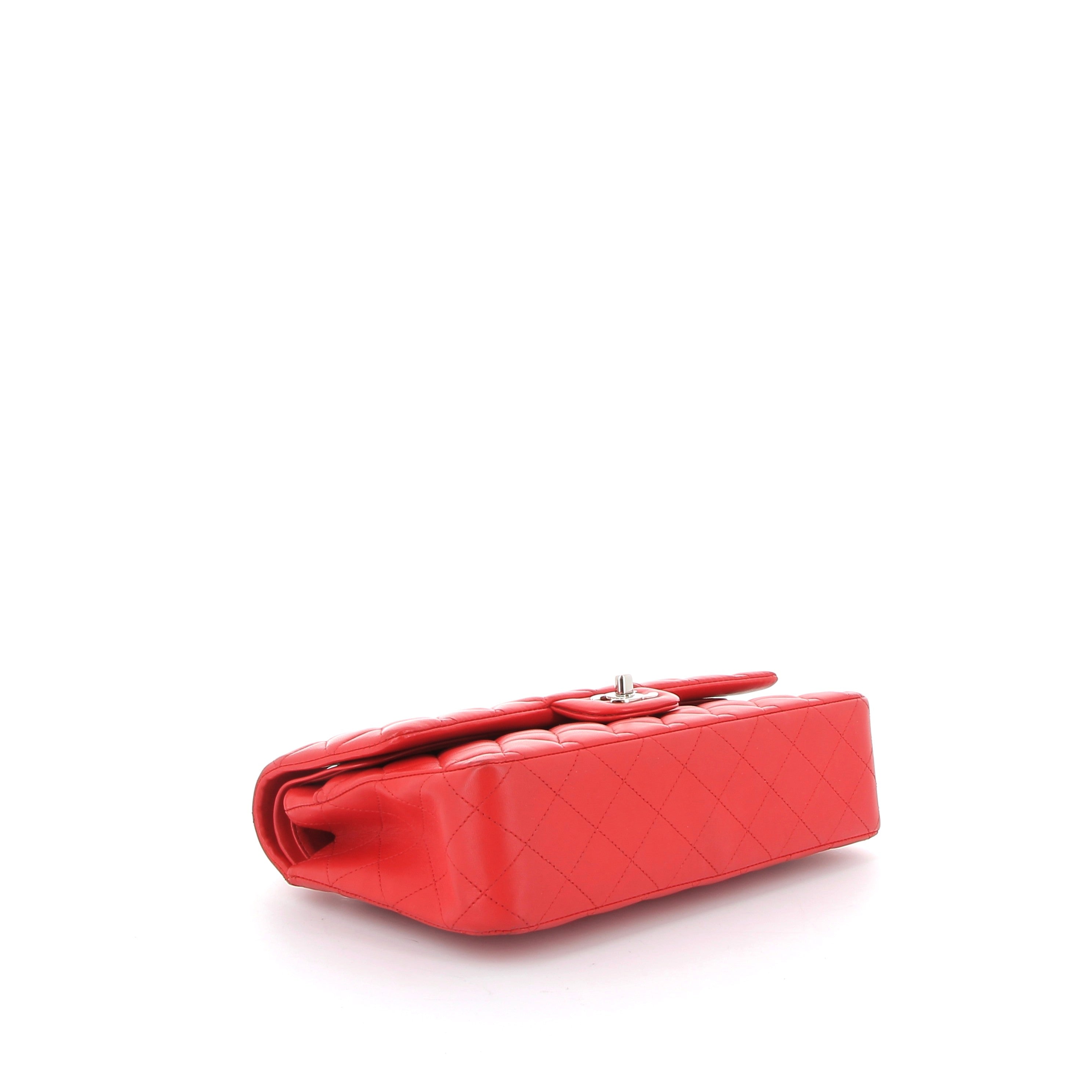 CHANEL Timeless Cuir Rouge Matelassé Finition Argent