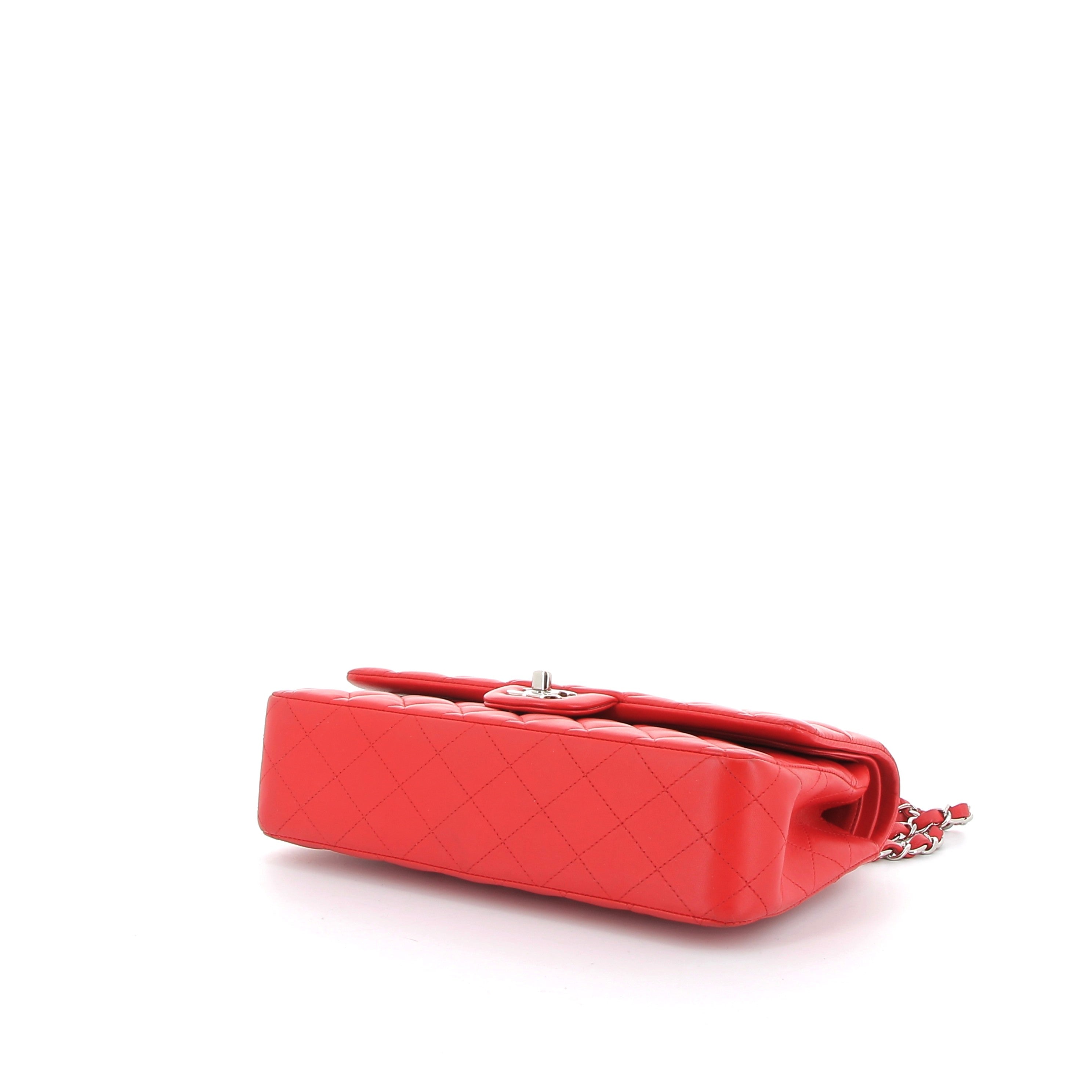 CHANEL Timeless Cuir Rouge Matelassé Finition Argent