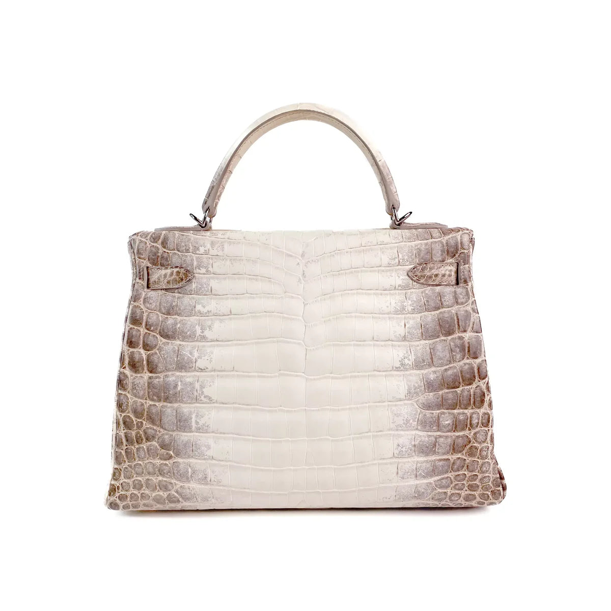 HERMES Kelly 28 Himalaya Crocodile Niloticus Finition Palladié