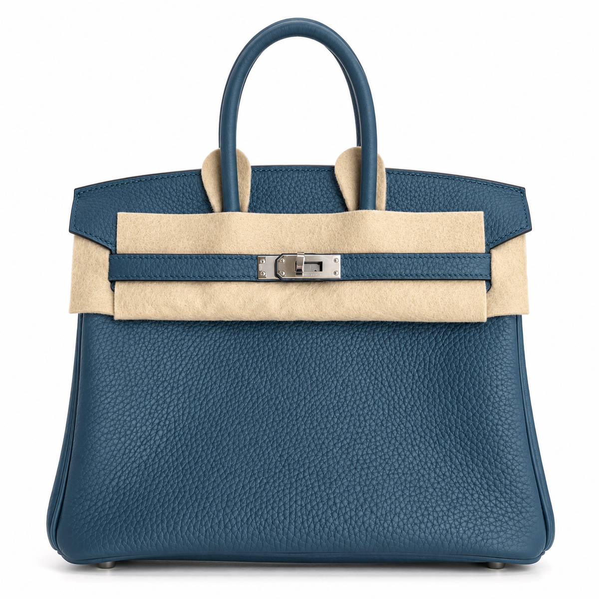 HERMÈS BIRKIN 25 BLEU TEMPÊTE TOGO FINITION PALLADIUM