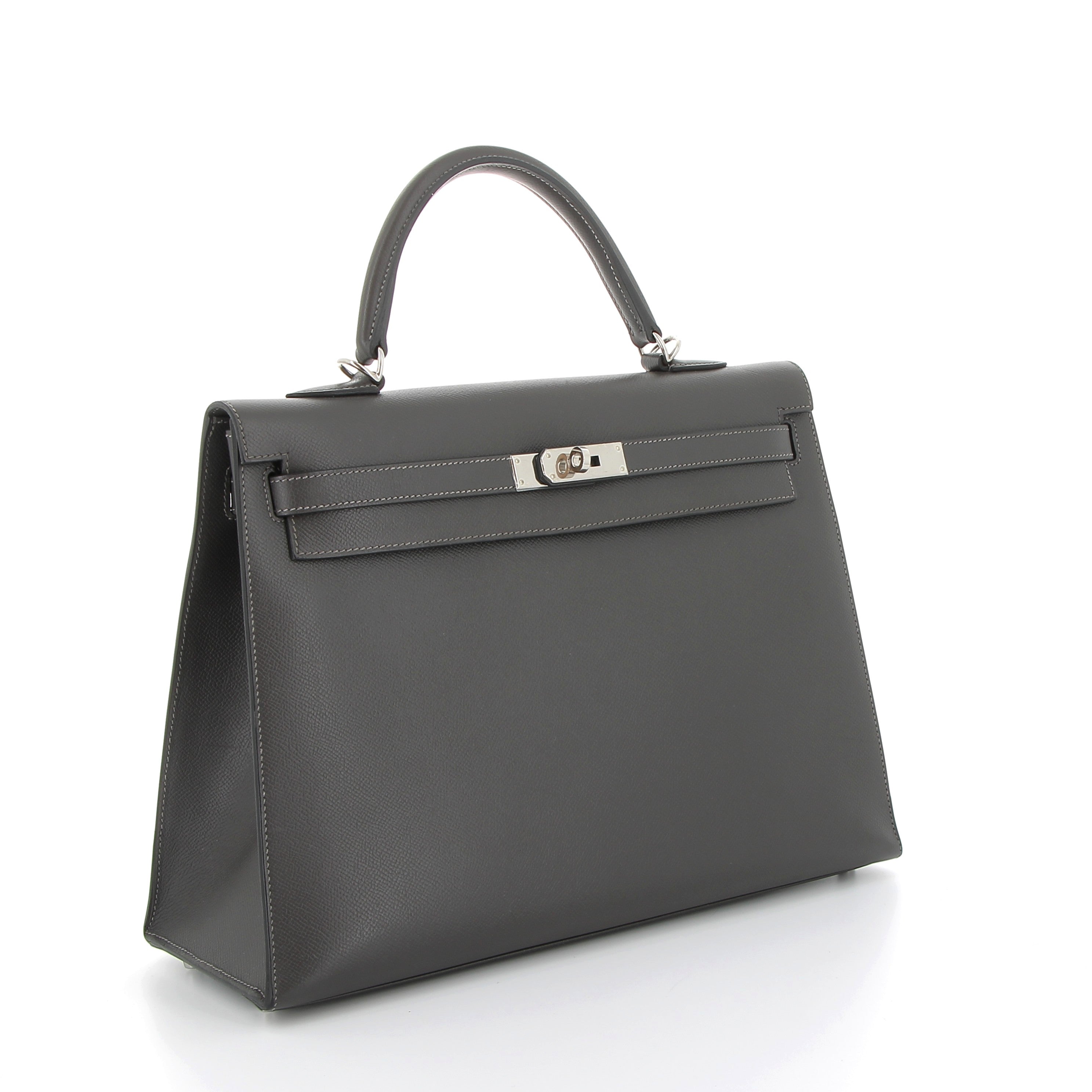 HERMÈS Kelly 35 cuir Epsom Ardoise finition palladium