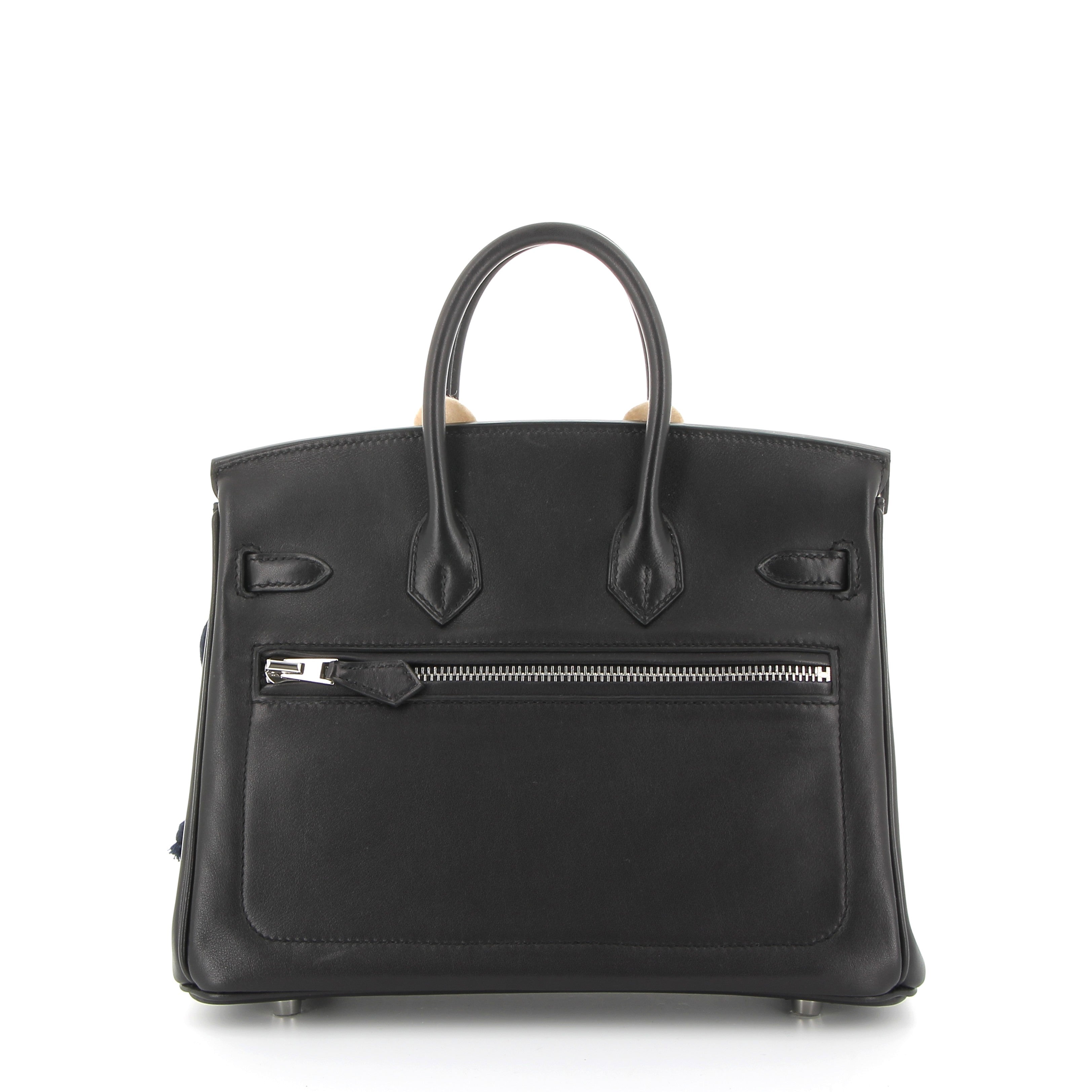 HERMÈS Birkin The Rock 25 Veau Volupto Noir Finition Palladié