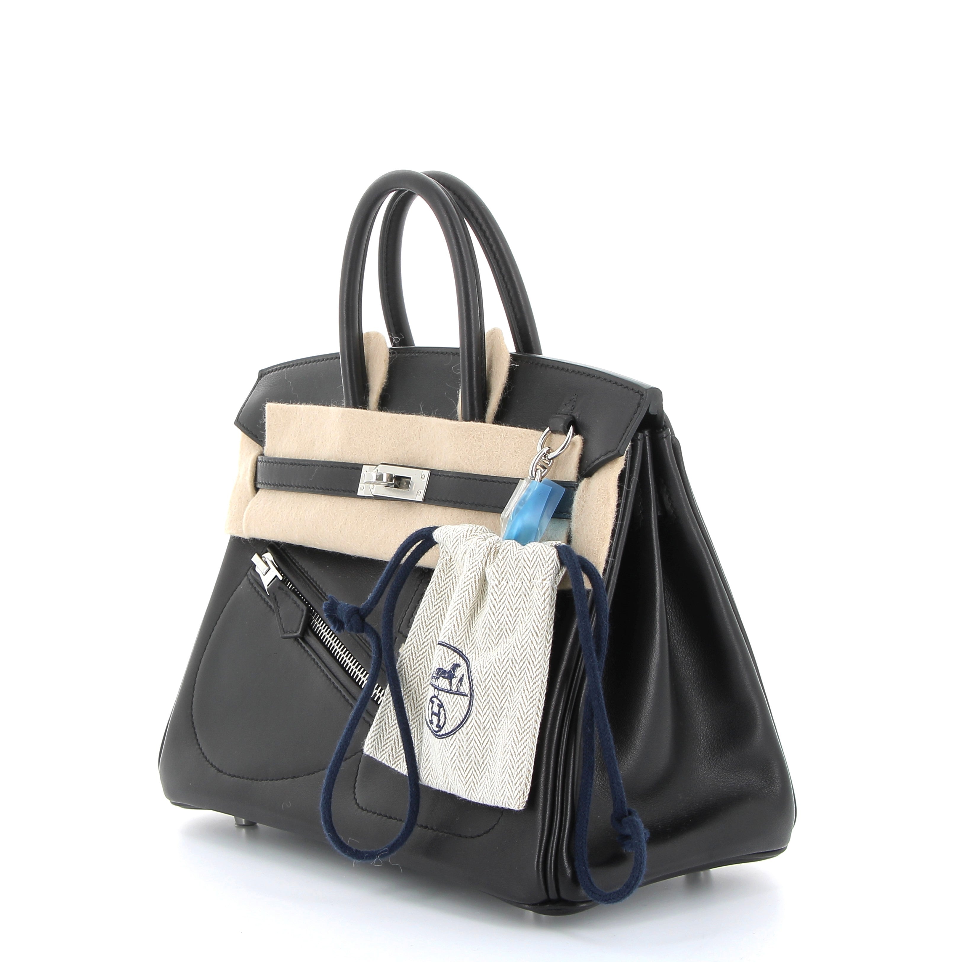 HERMÈS Birkin The Rock 25 Veau Volupto Noir Finition Palladié