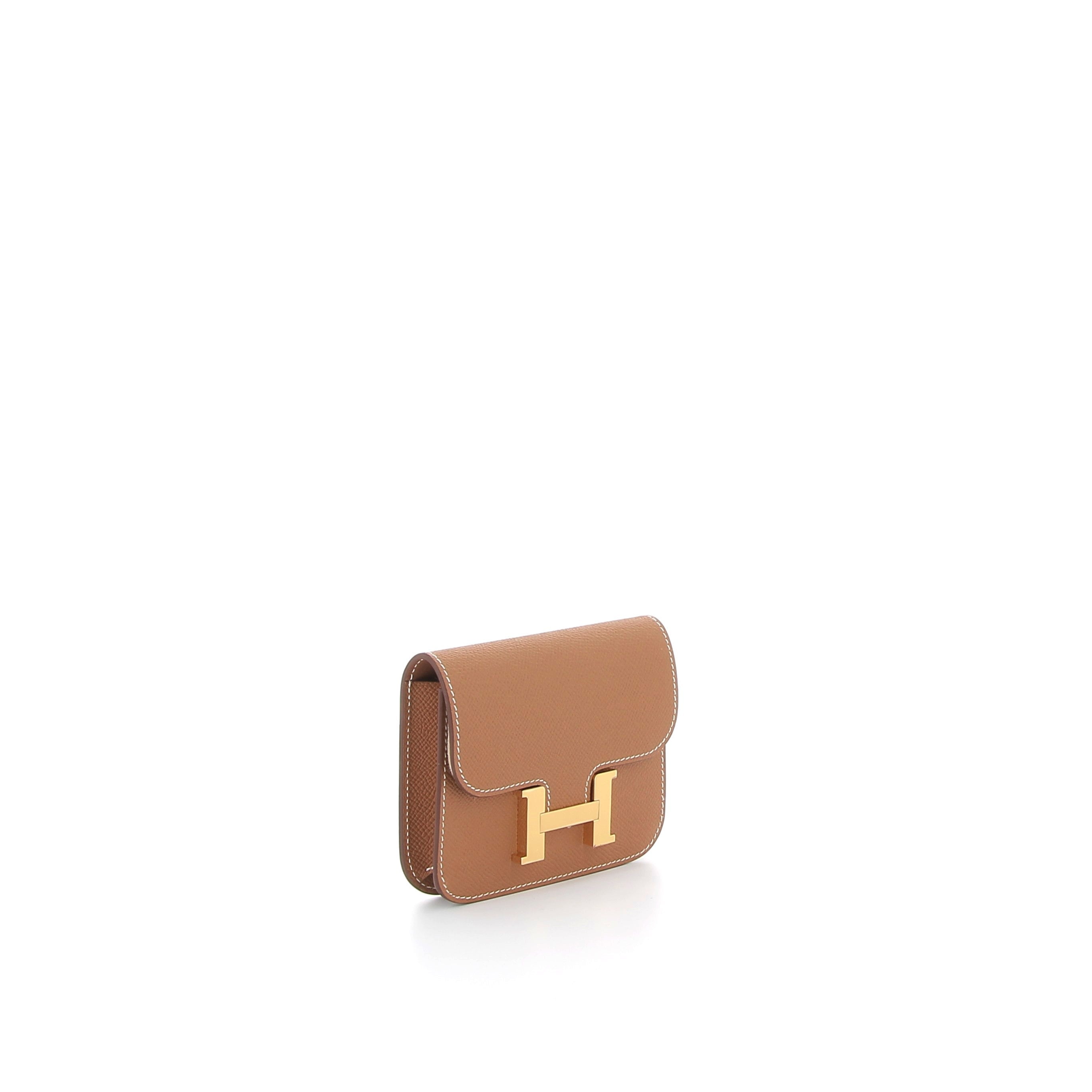 HERMÈS Portefeuille Constance Slim Gold Epsom Finition Or jaune