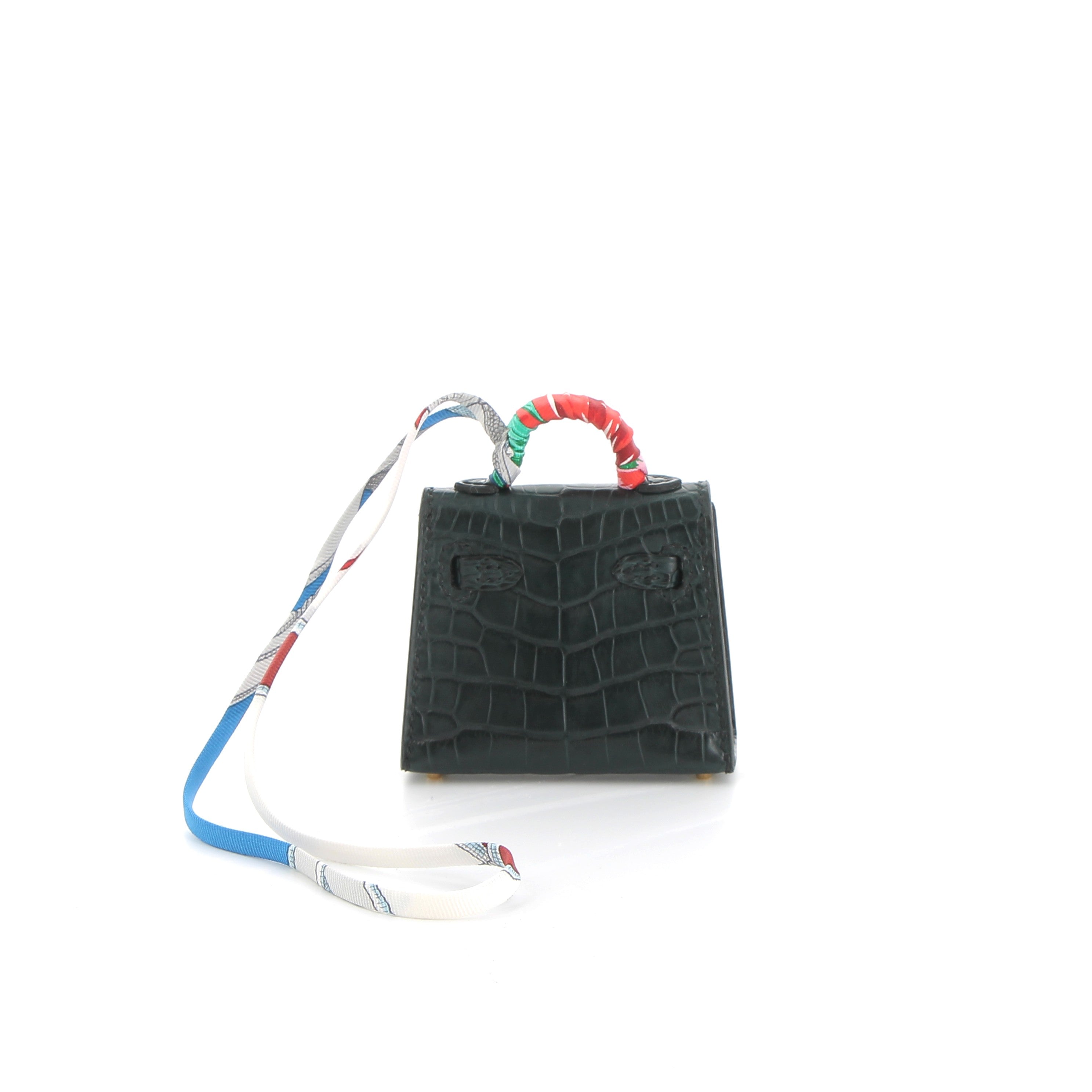 HERMES Charms Kelly Twilly Noir Crocodile