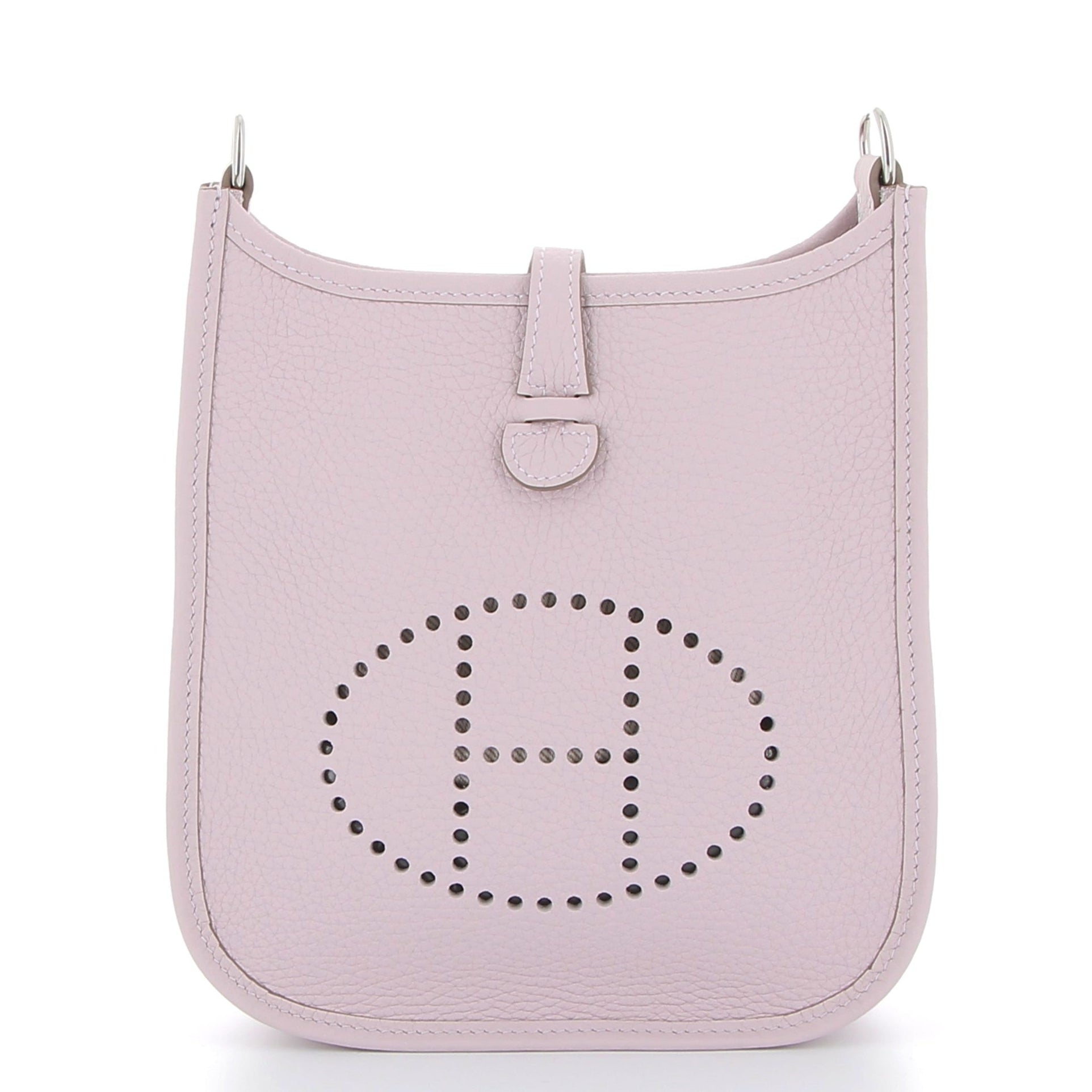 HERMES Mini Evelyne Mauve Pale Taurillon Clémence Finition Palladié