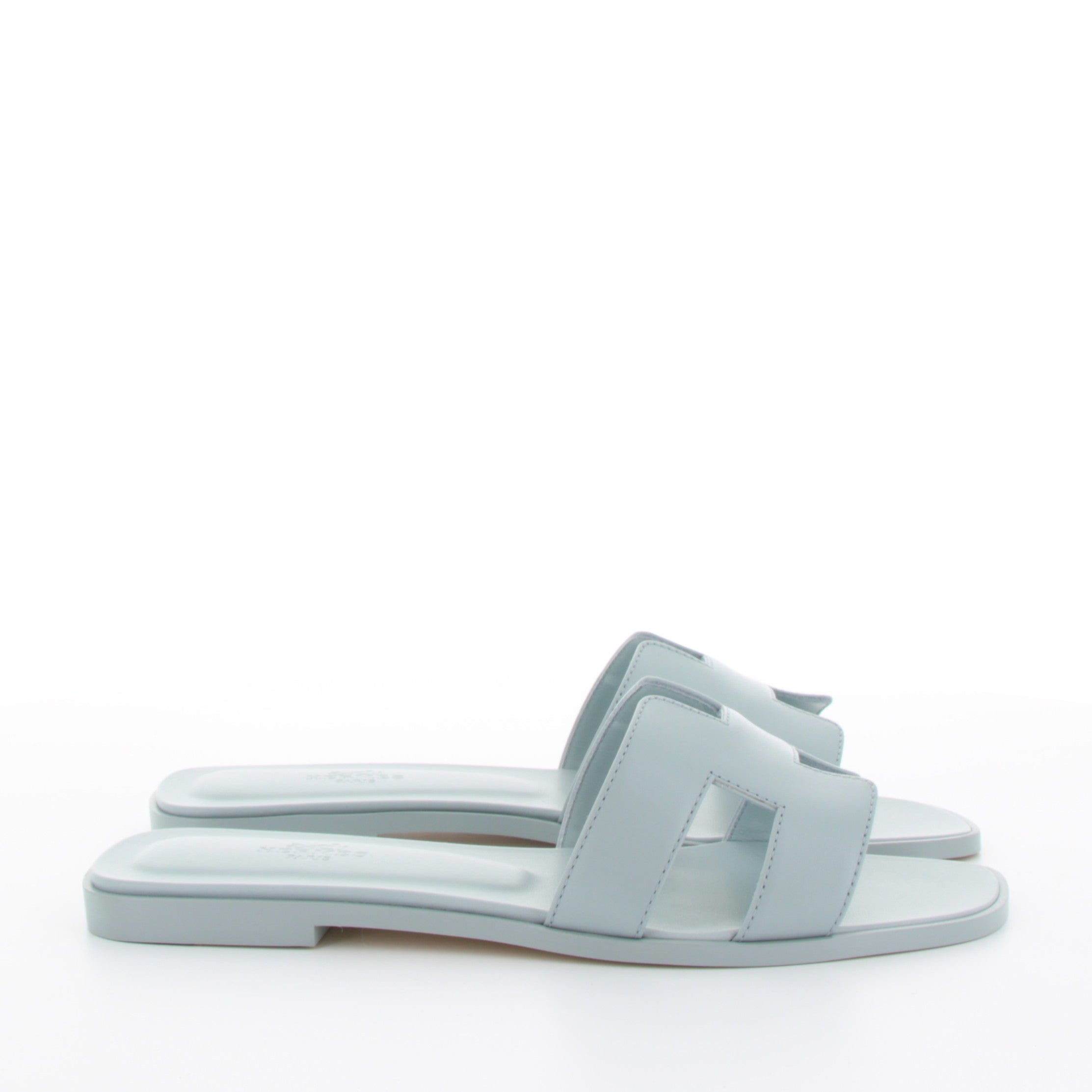 HERMES Oran Sandales Bleu Glacier Veau Swift