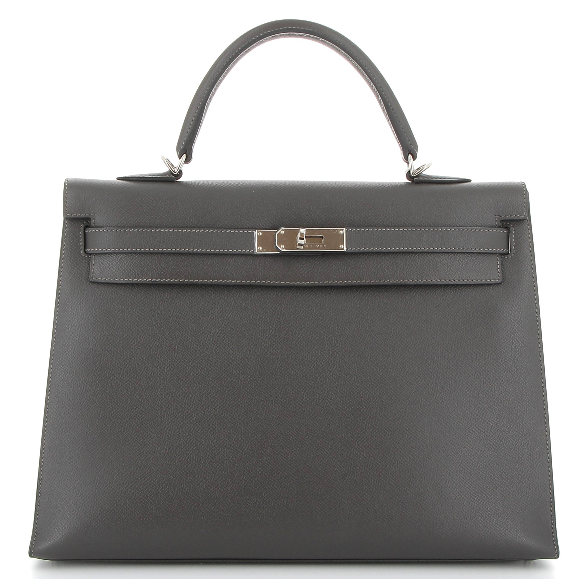 HERMÈS Kelly 35 Ardoise Epsom Finition Palladié
