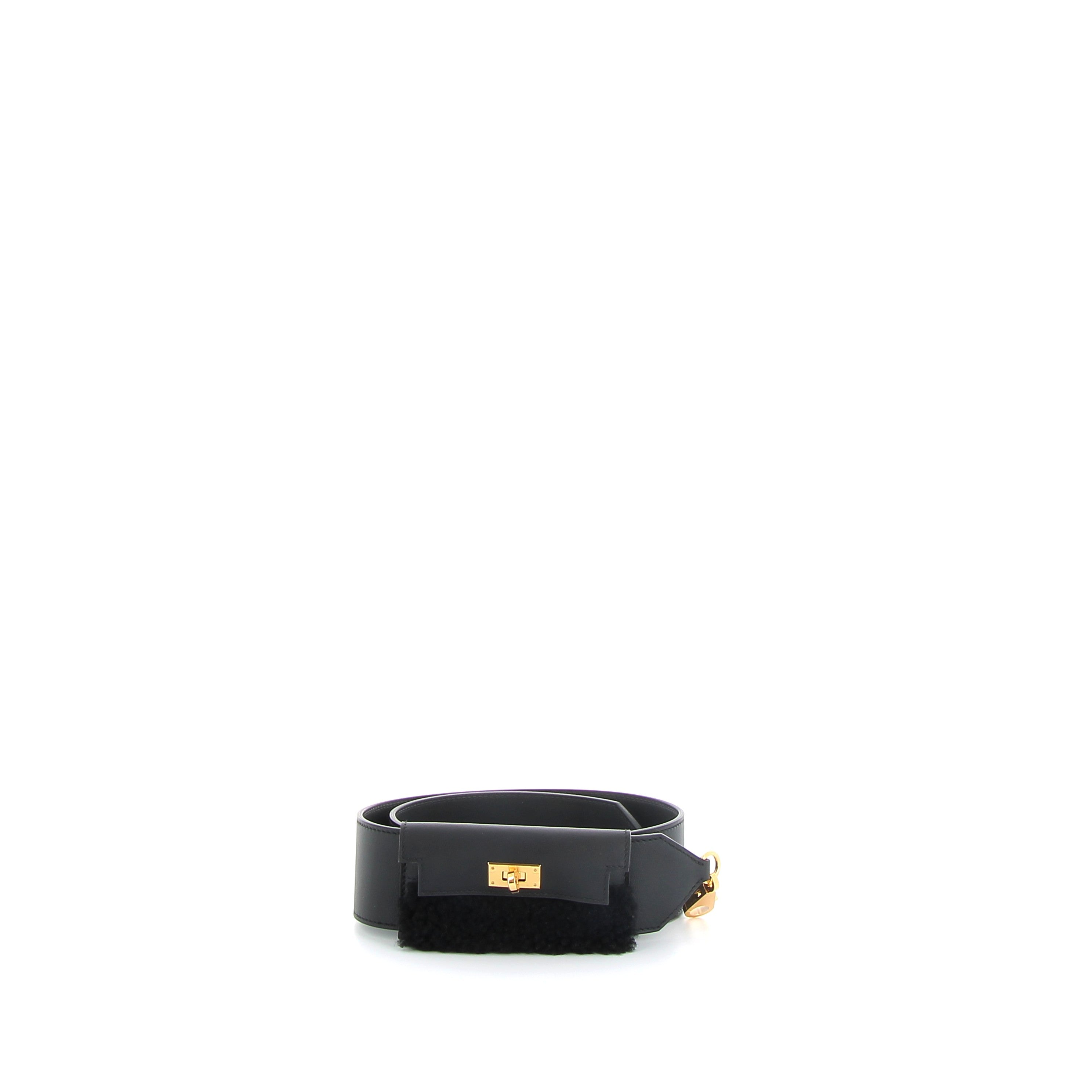 HERMES Bandoulière Teddy Pocket Noir Cuir Swift