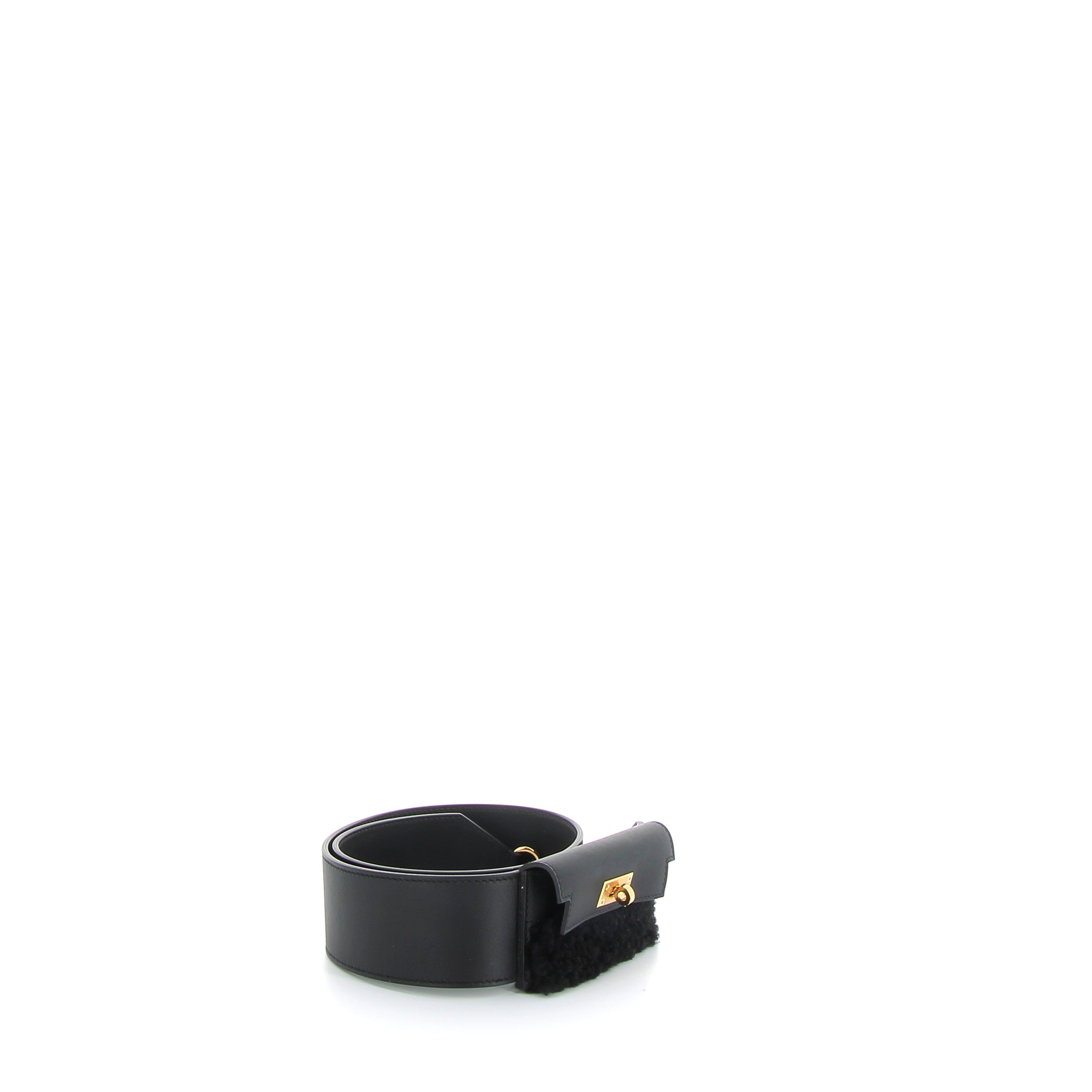 HERMES Bandoulière Teddy Pocket Noir Cuir Swift