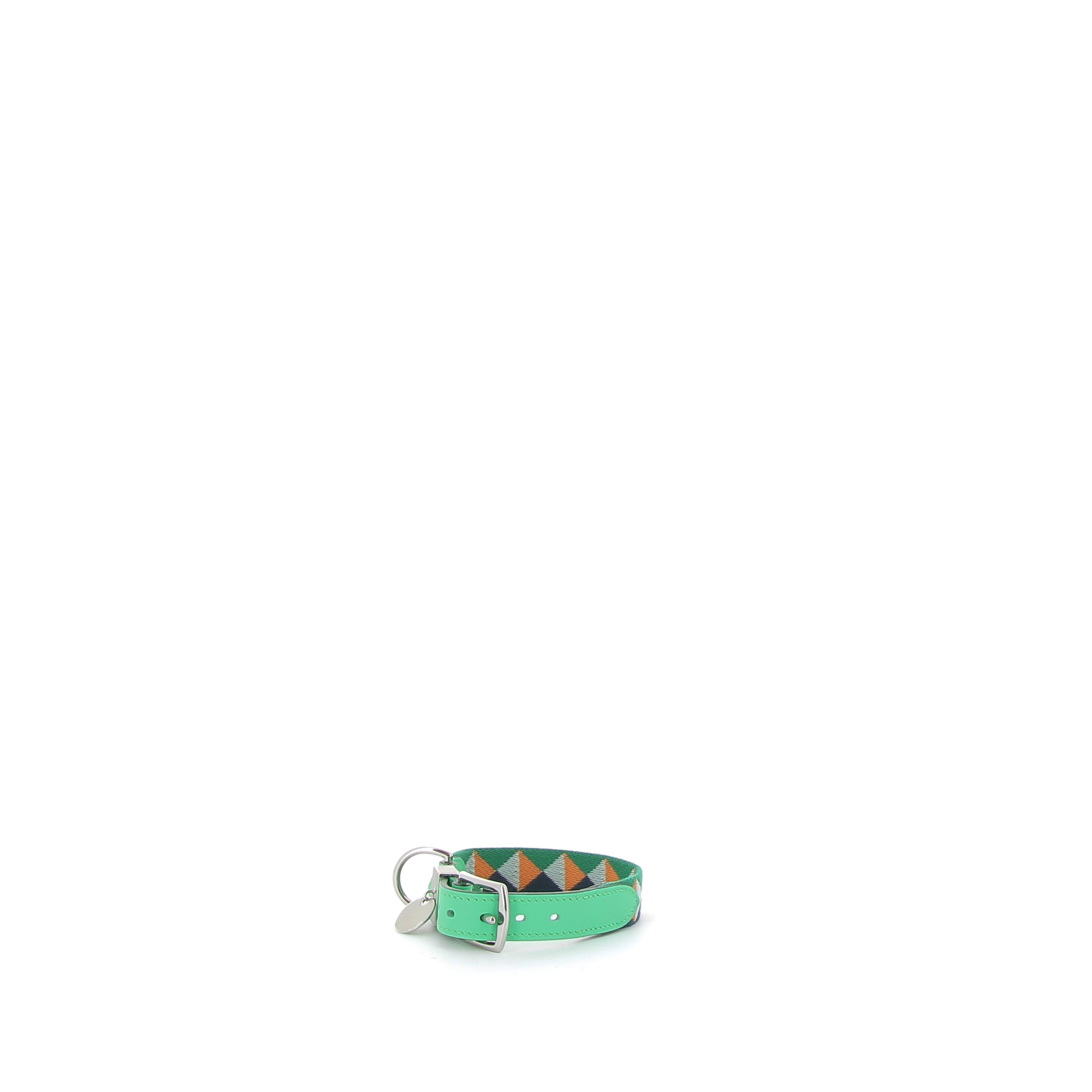 HERMÈS Collier pour Chien Médor cuir Swift Vert Comics