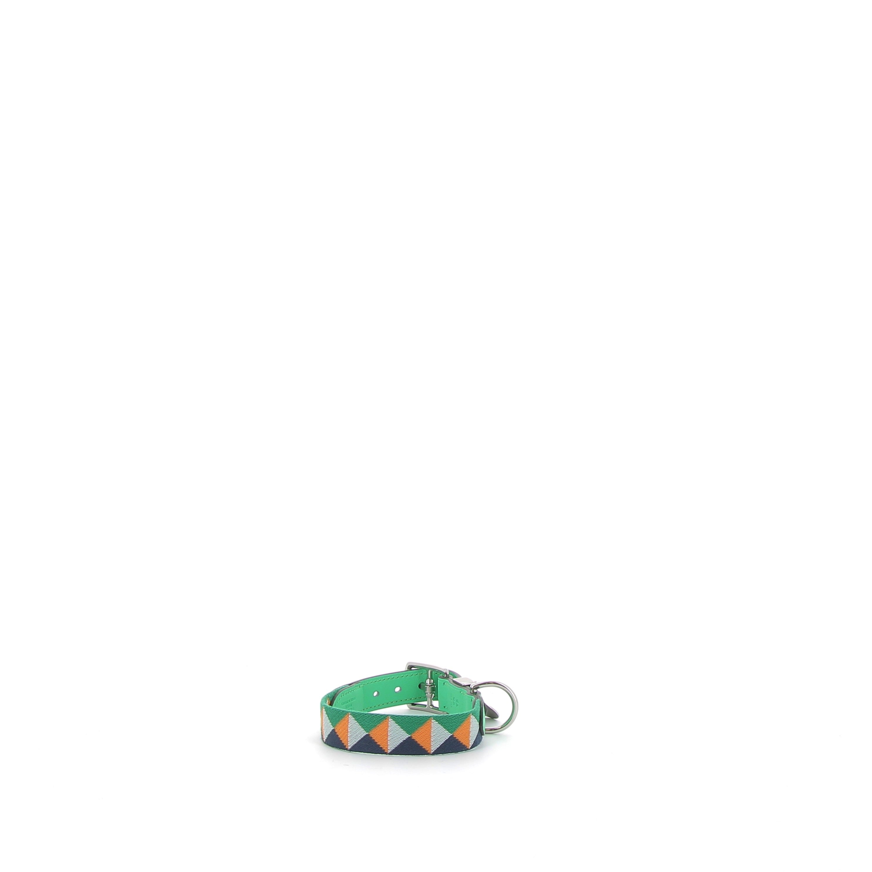 HERMÈS Collier pour Chien Médor cuir Swift Vert Comics