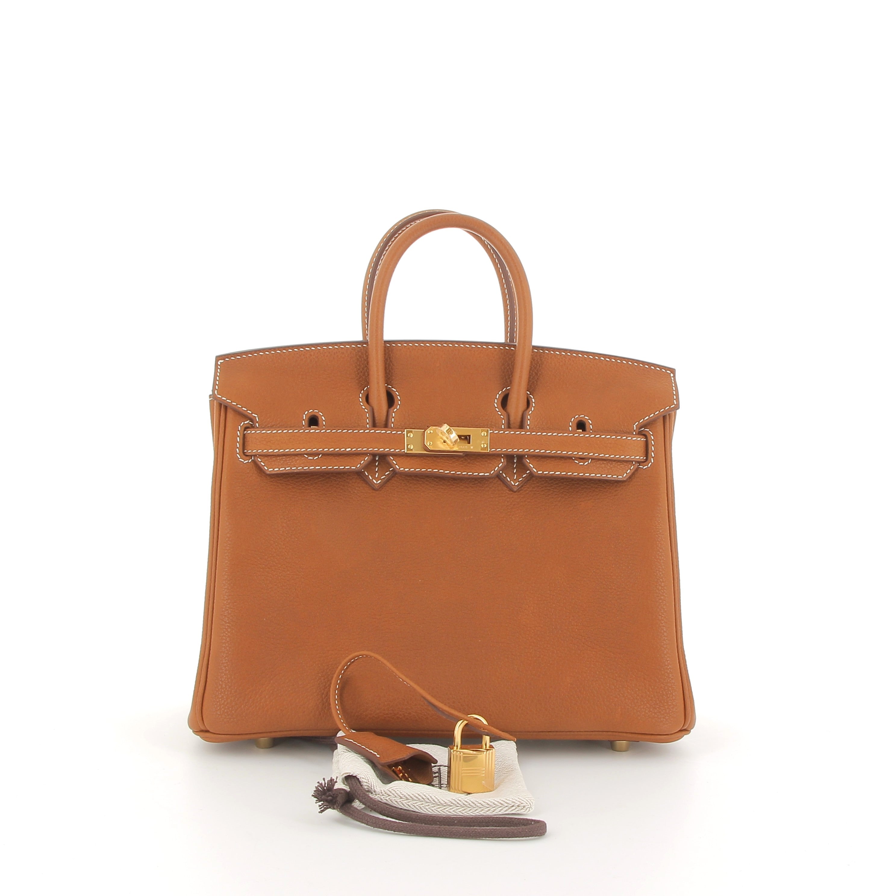 HERMÈS Birkin 25 Gold Faubourg Barenia Finition Or jaune