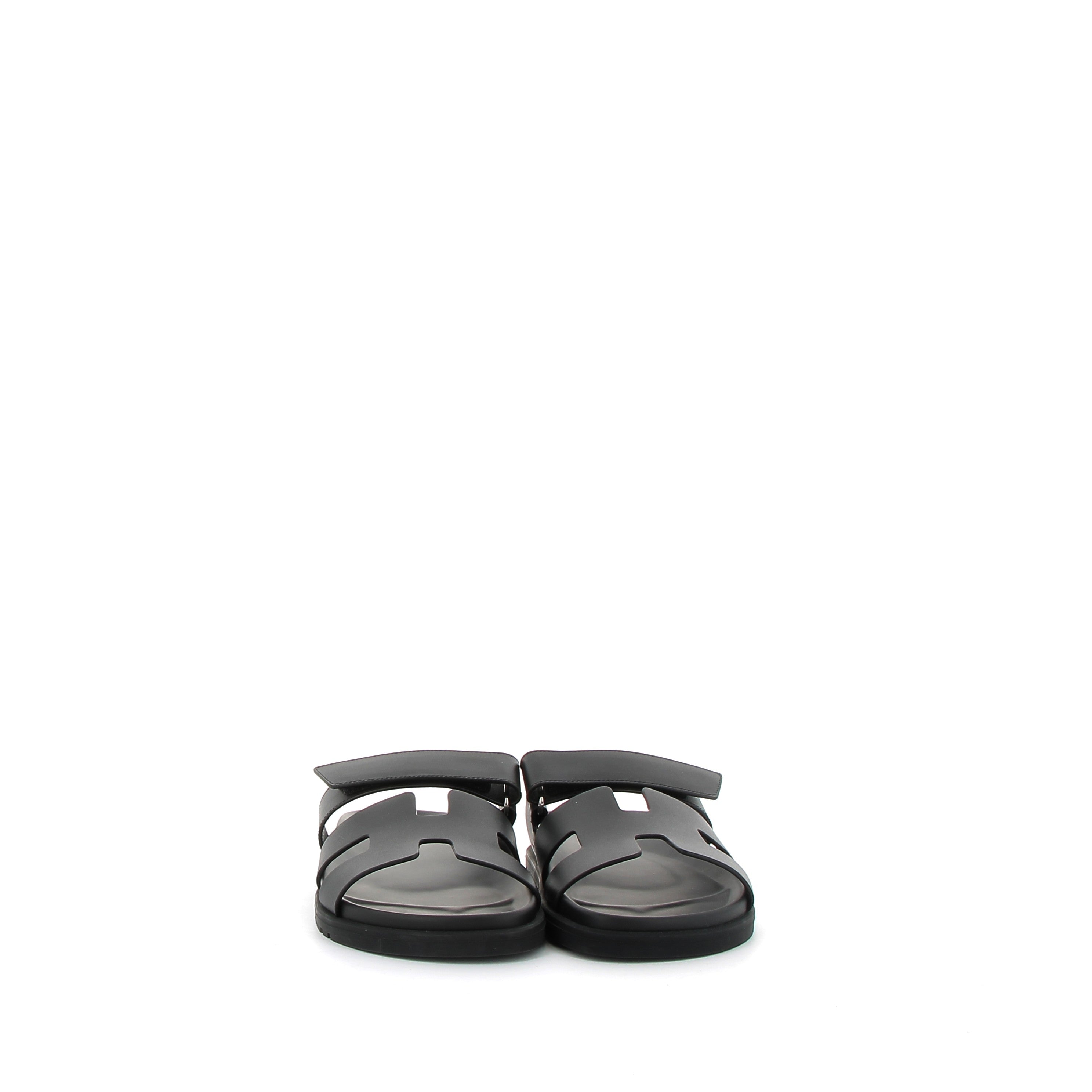 HERMÈS Chypre Sandales Cuir Swift Noir