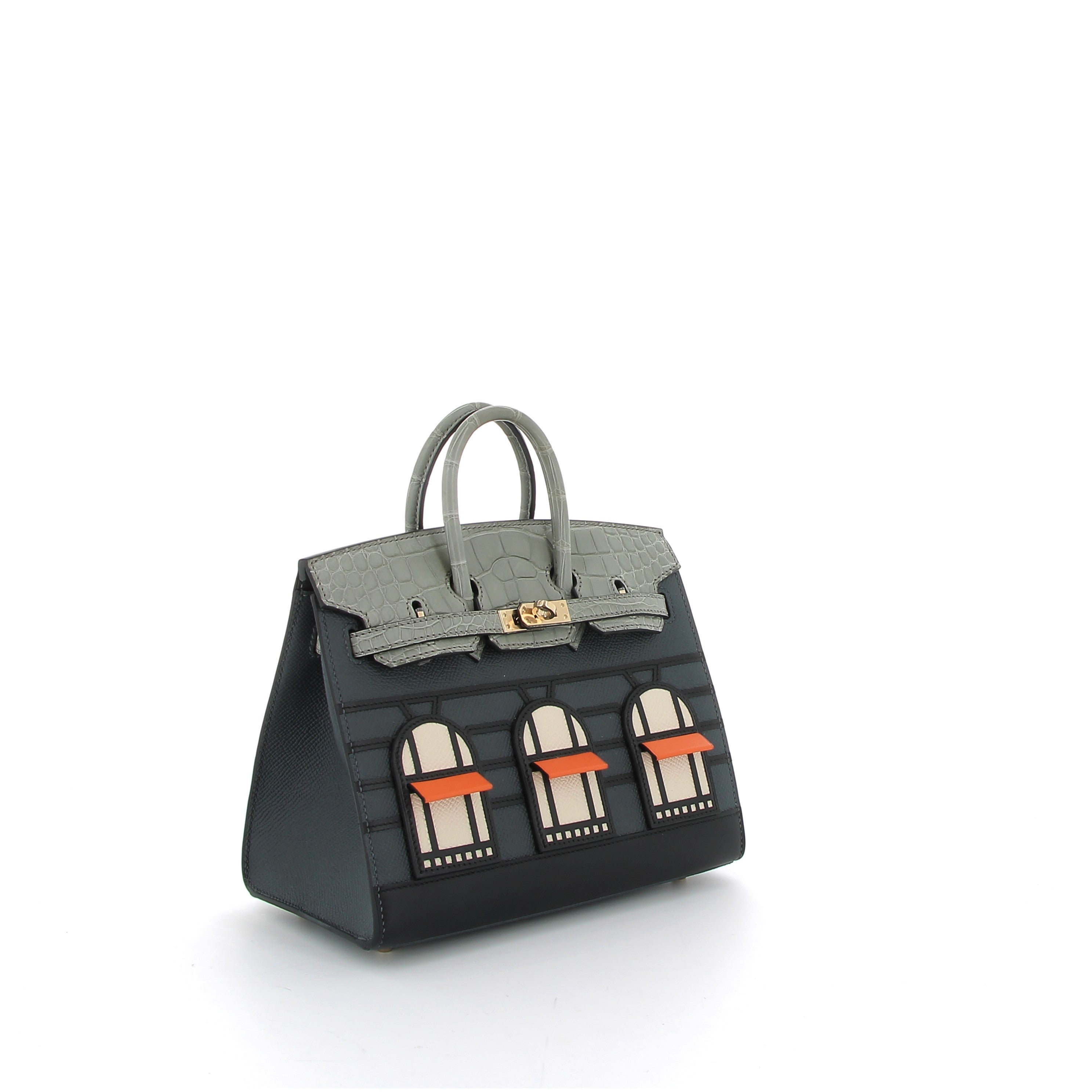 HERMES Birkin 20 Faubourg Rainy Days Epsom/Alligator Matte finition métalique Permabrass