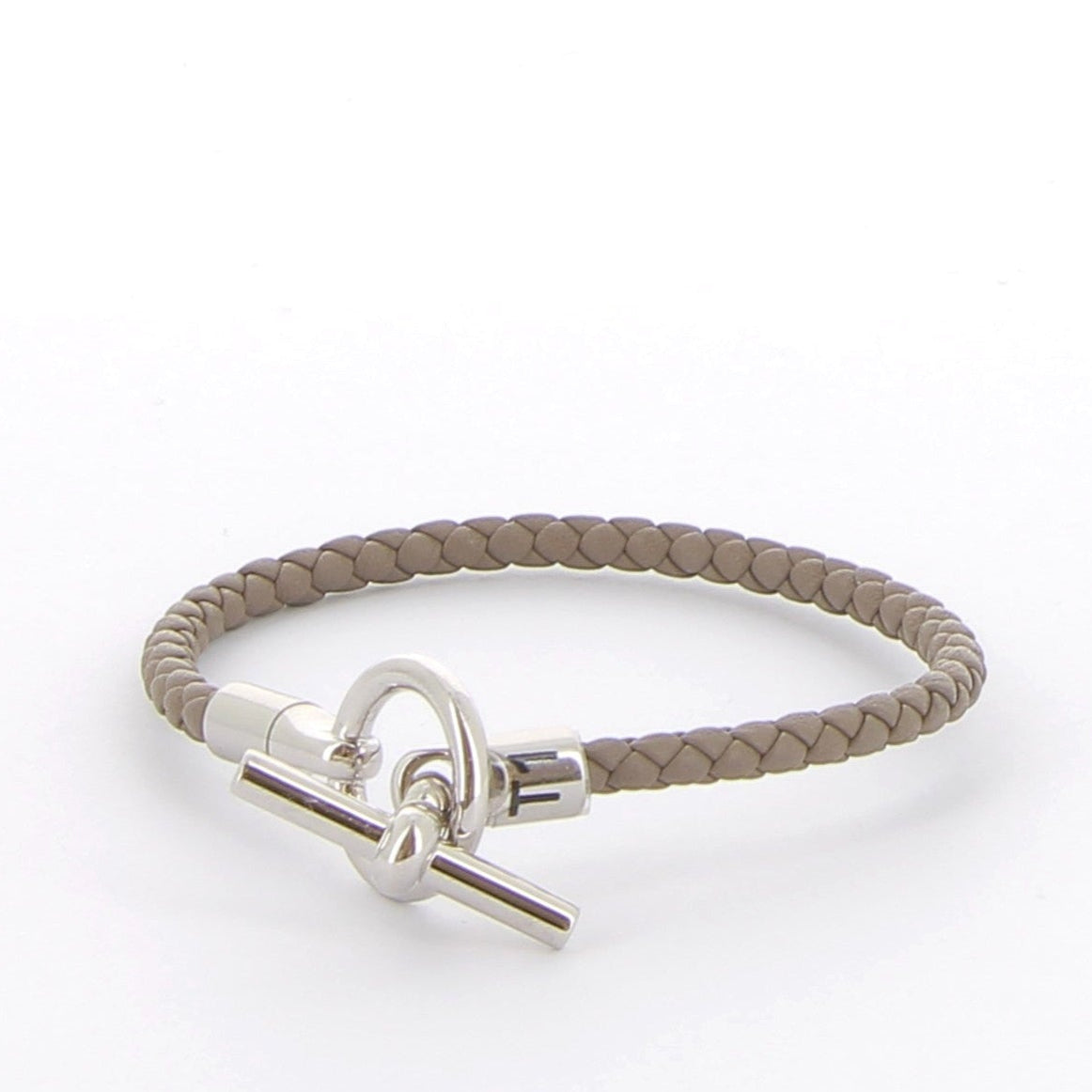 Hermès Bracelet Glénan Etoupe Veau Swift Finition Palladié