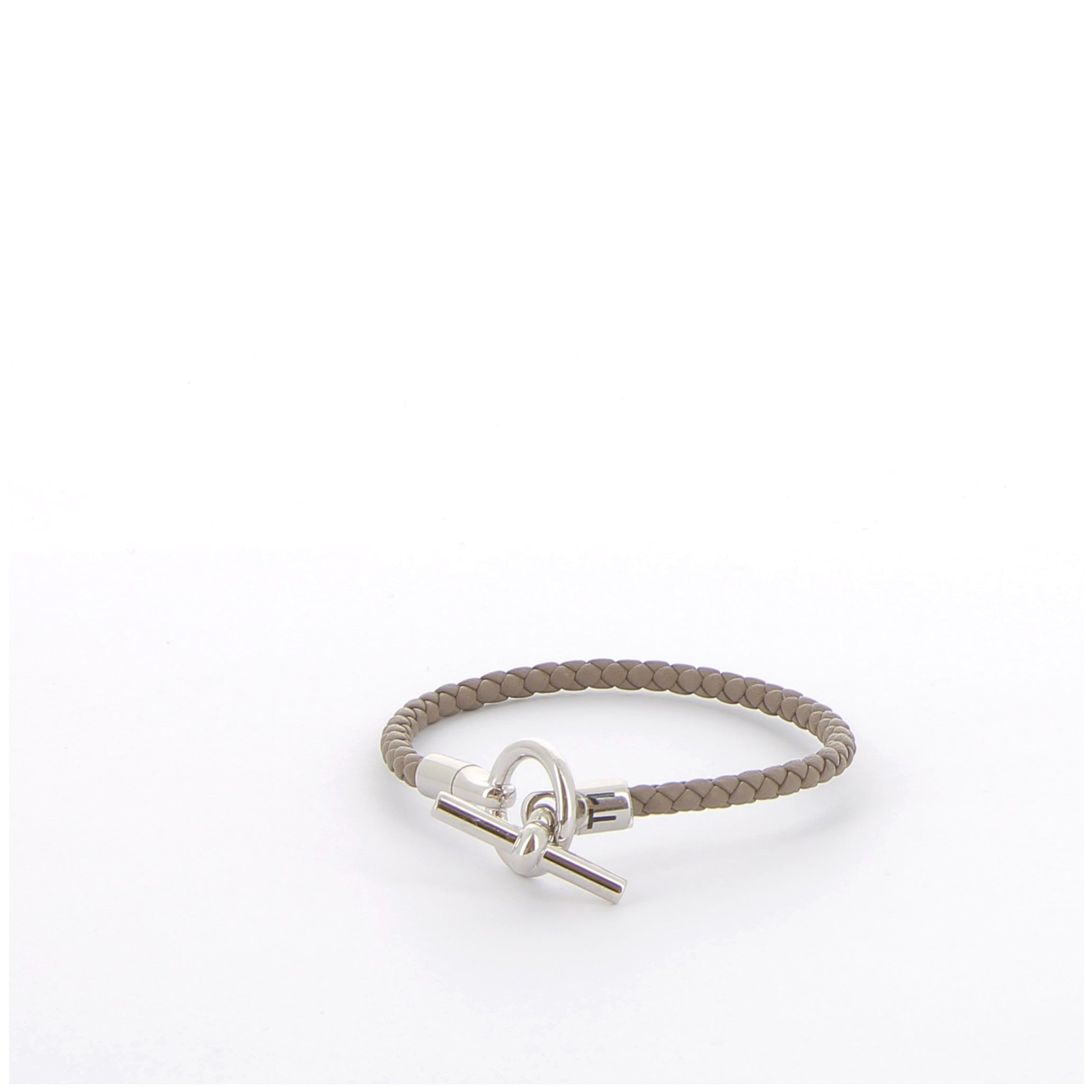 Hermès Bracelet Glénan Etoupe Veau Swift Finition Palladié