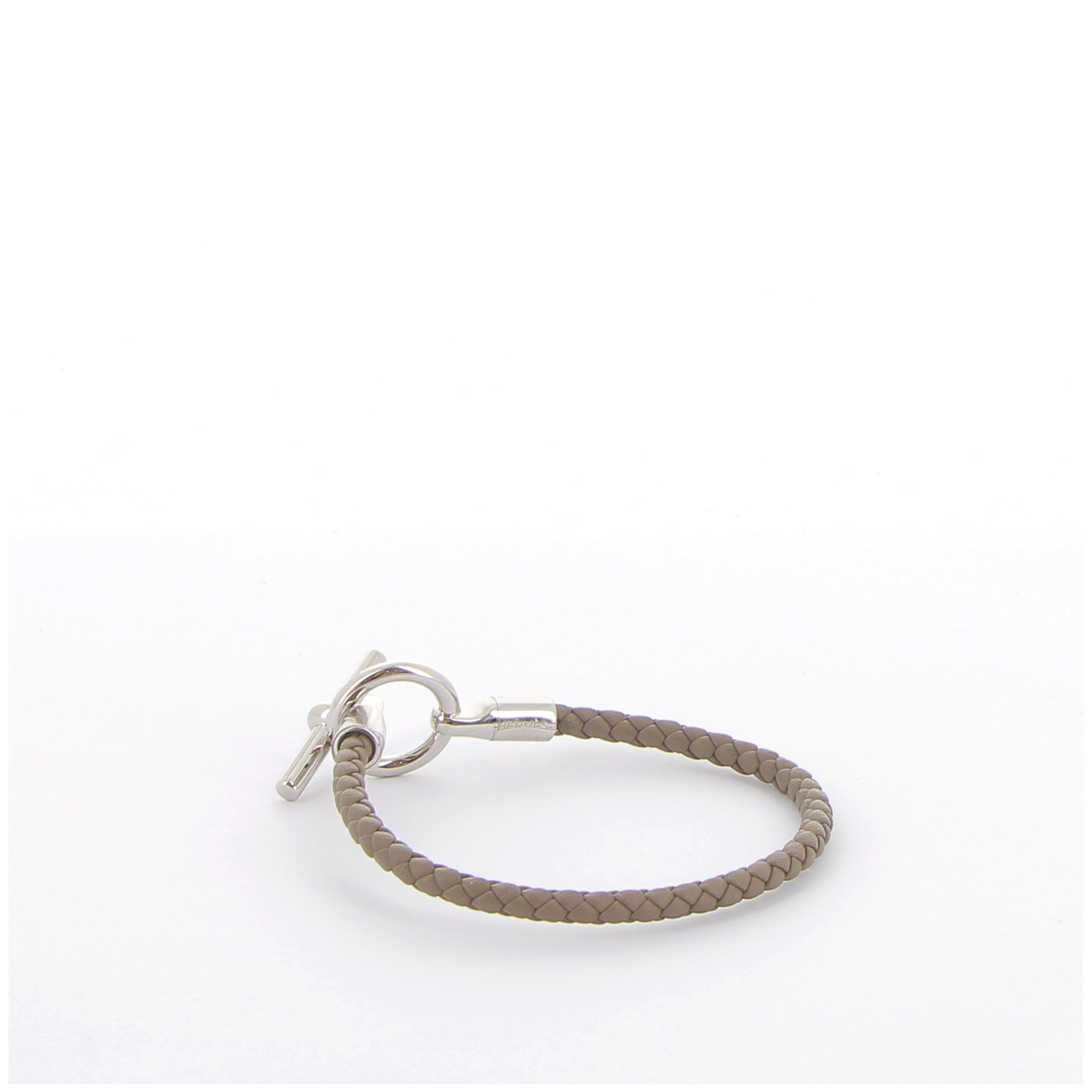 Hermès Bracelet Glénan Etoupe Veau Swift Finition Palladié