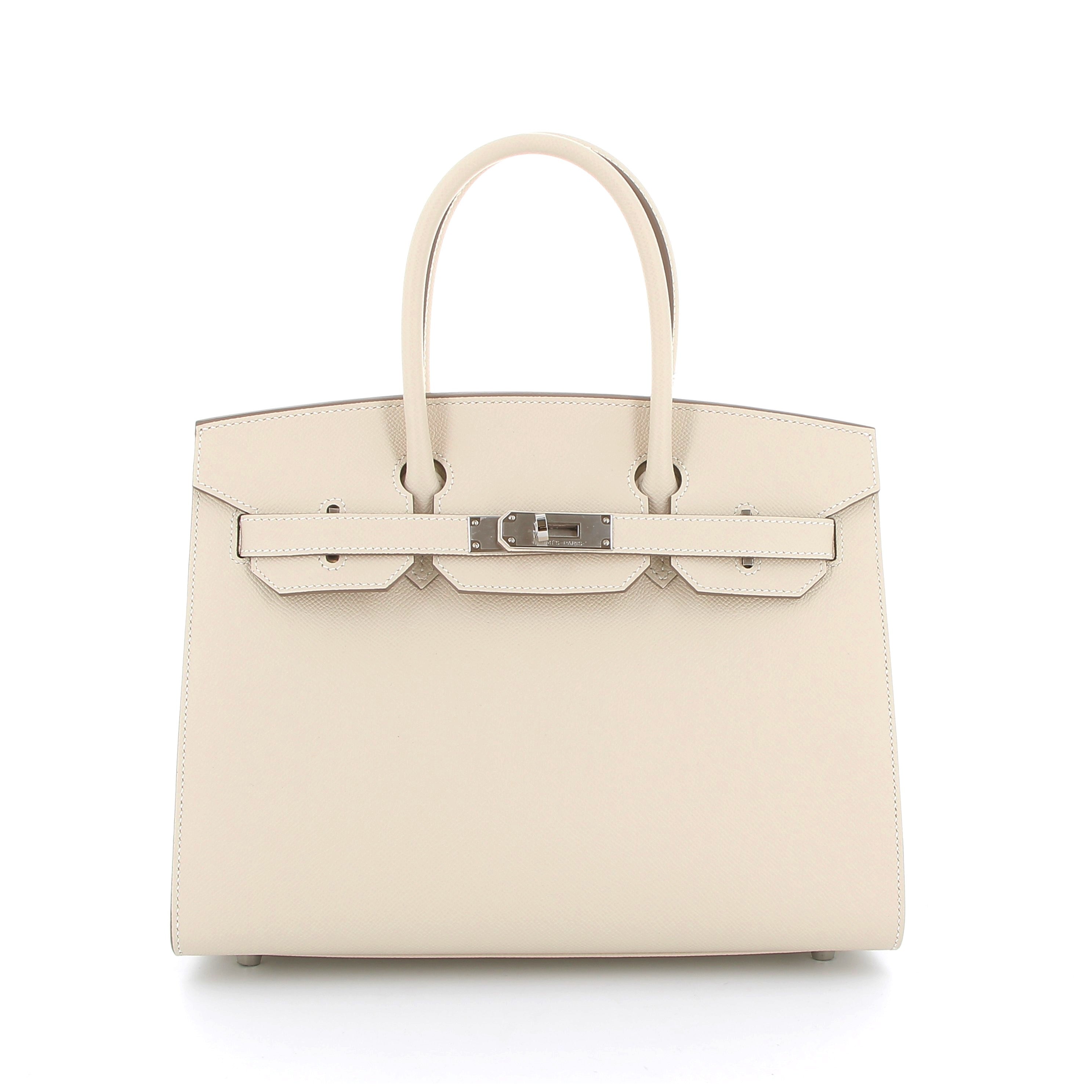 HERMÈS Birkin 30 Craie Epsom Sellier Finition Palladié