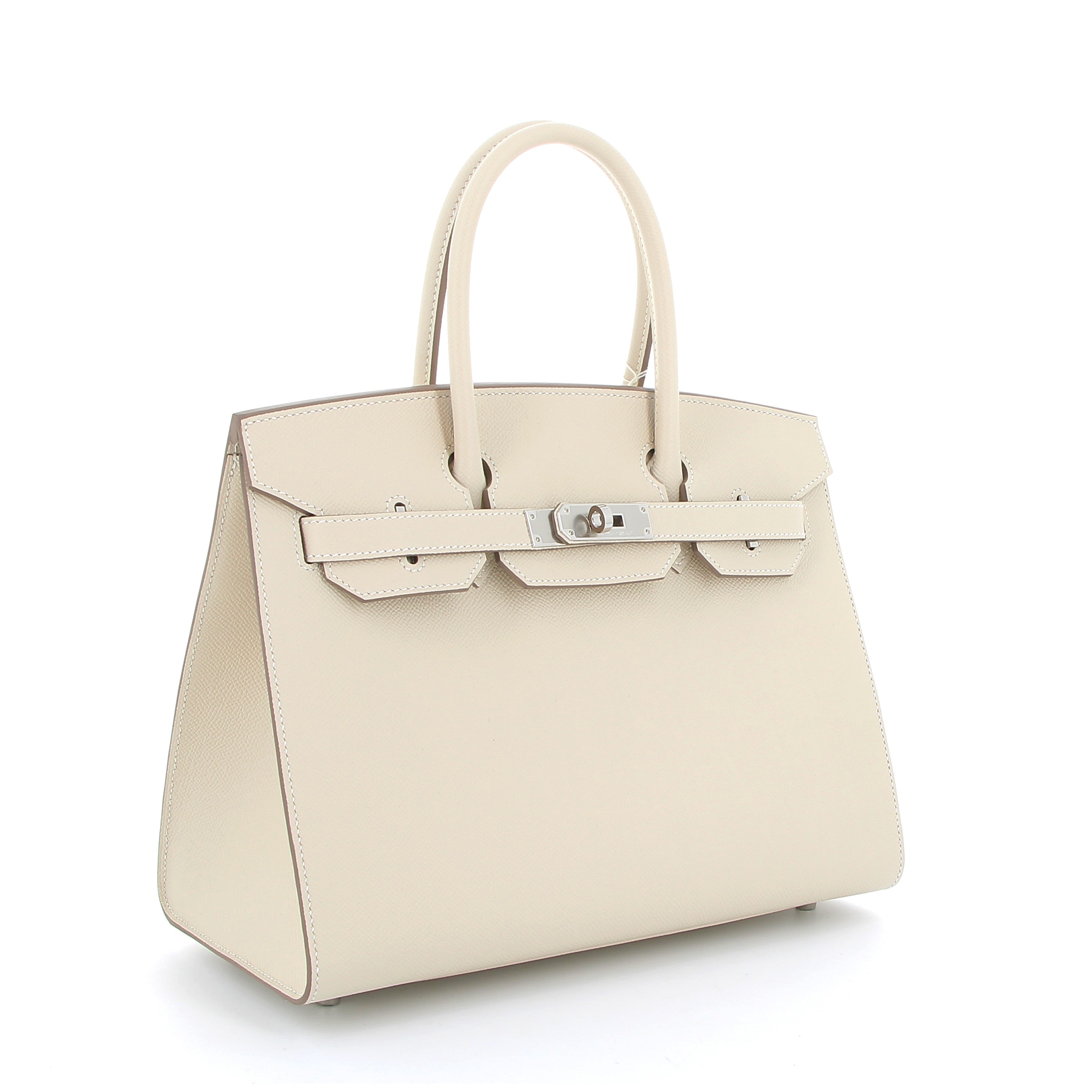HERMÈS Birkin 30 Craie Epsom Sellier Finition Palladié