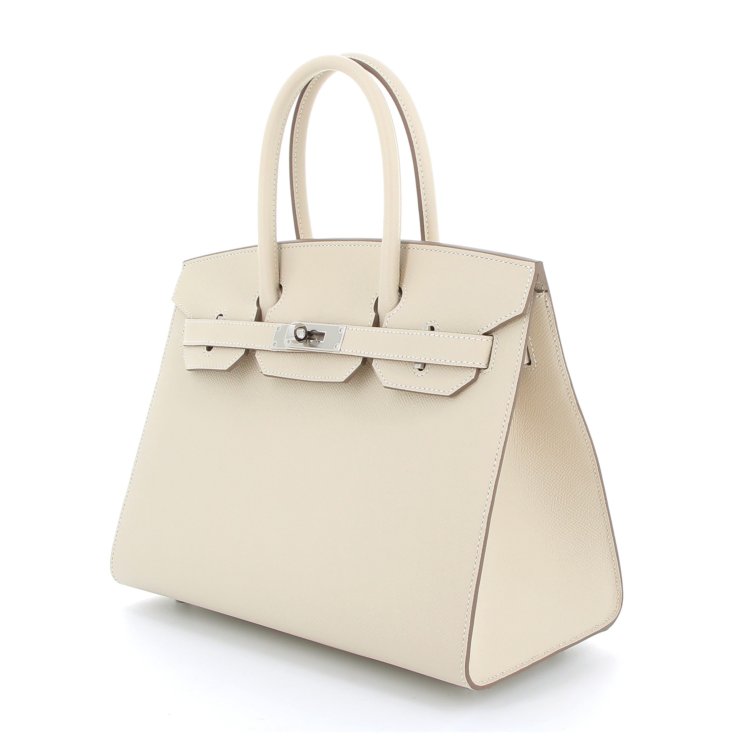 HERMÈS Birkin 30 Craie Epsom Sellier Finition Palladié