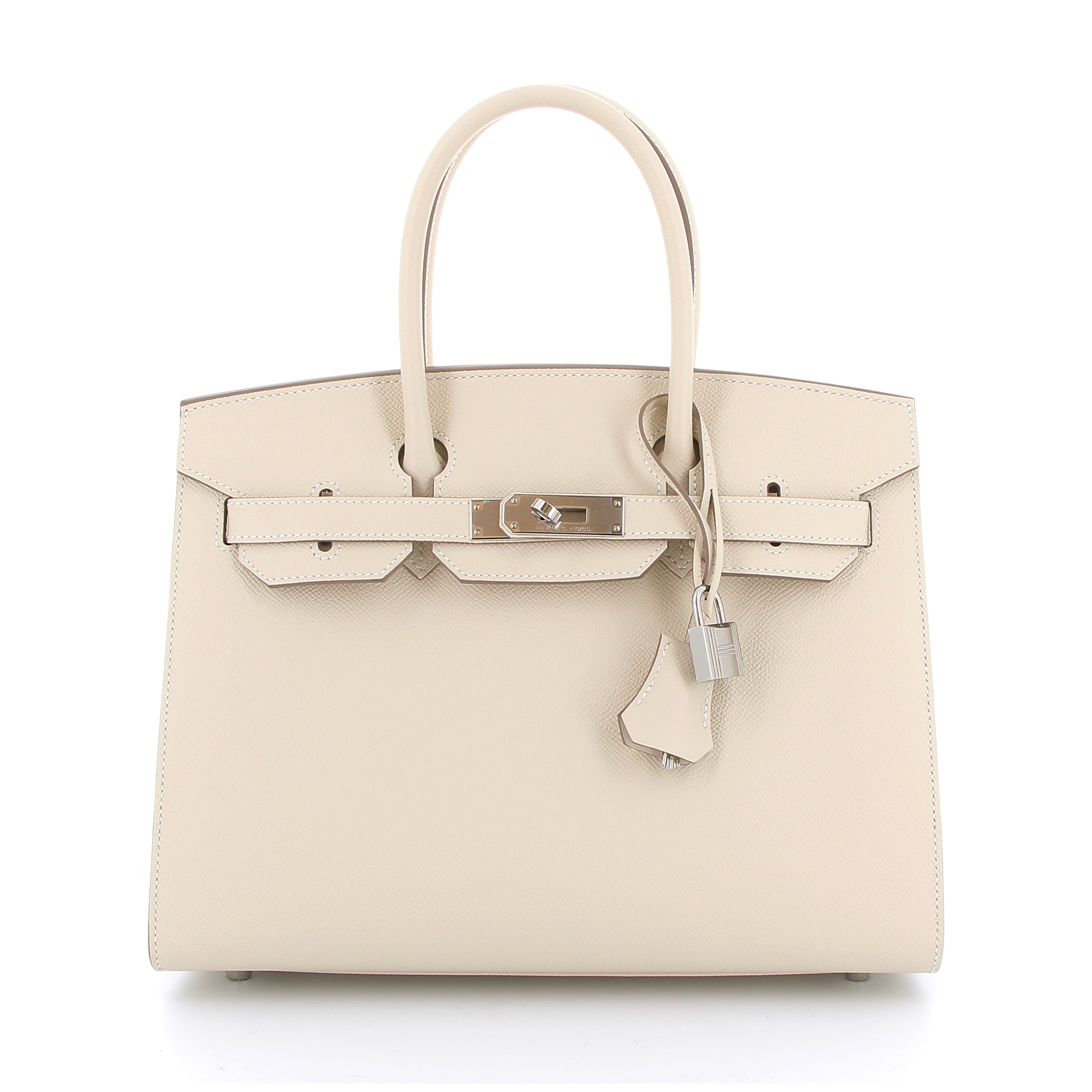 HERMÈS Birkin 30 Craie Epsom Sellier Finition Palladié