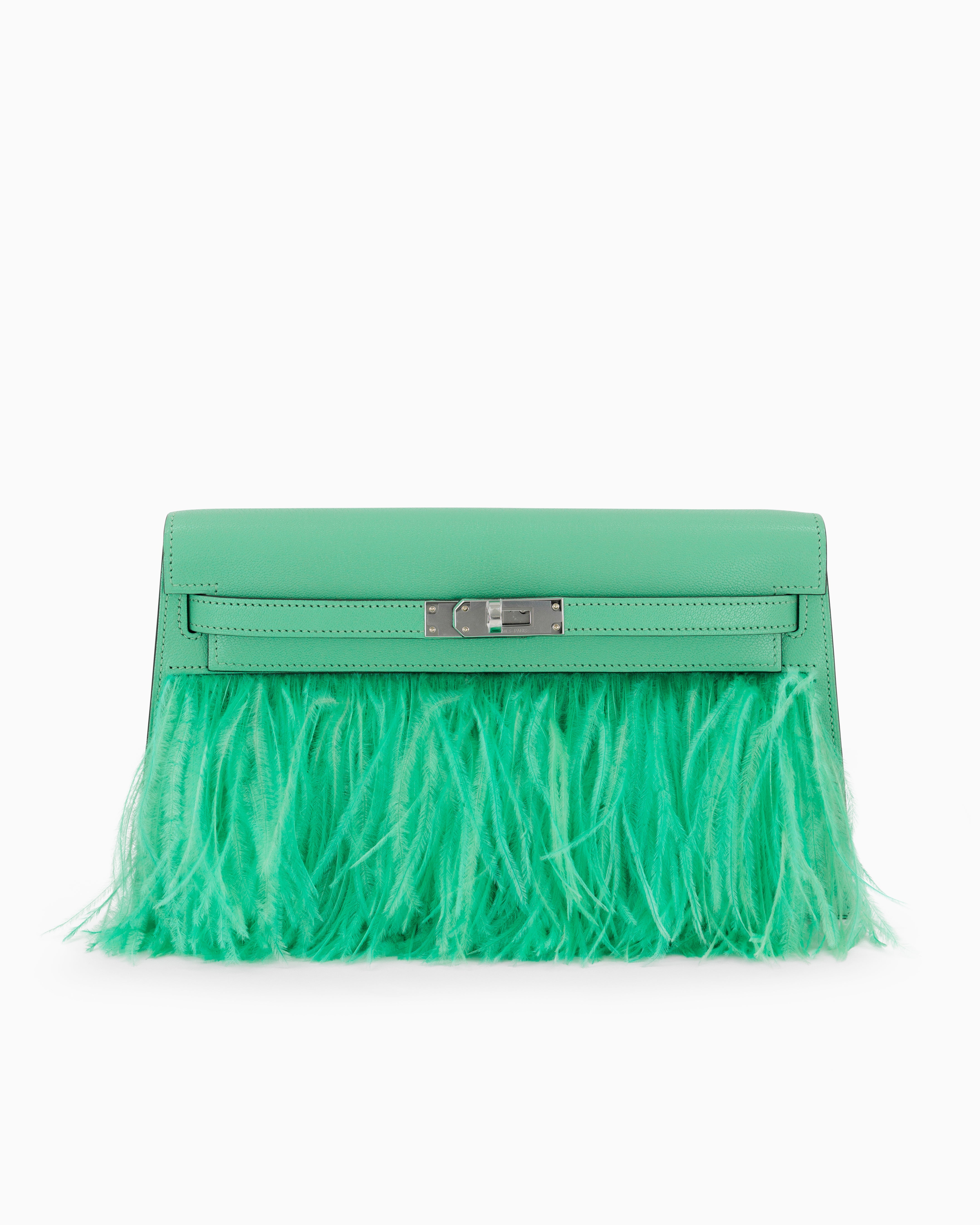 Hermès Kelly Elan Feather in Vert Comics with Palladium Hardware